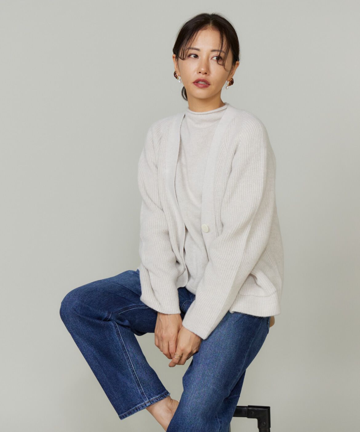 Le Souk「アルパカブレンドモックネックプルオーバー」|ニット・セーター|