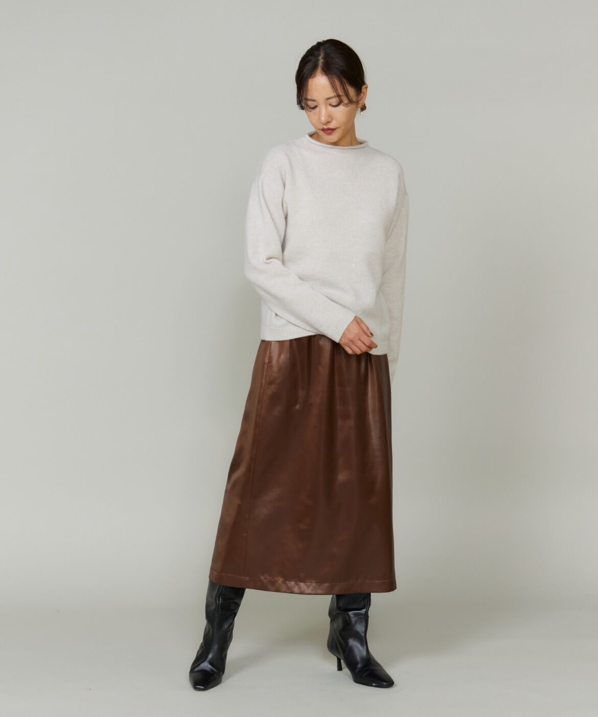 Le Souk「アルパカブレンドモックネックプルオーバー」|ニット・セーター|