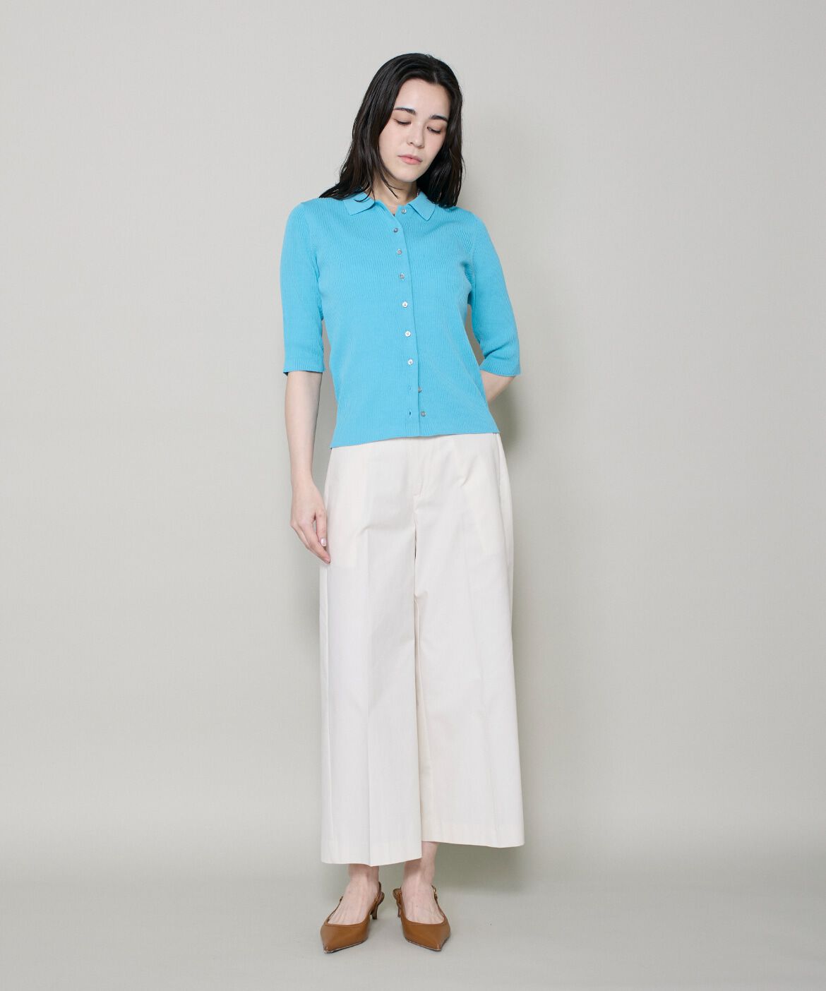 DAY by DAY it&rsquo;s international「ハーフスリーブポロ襟リブニット」|ニット・セーター|