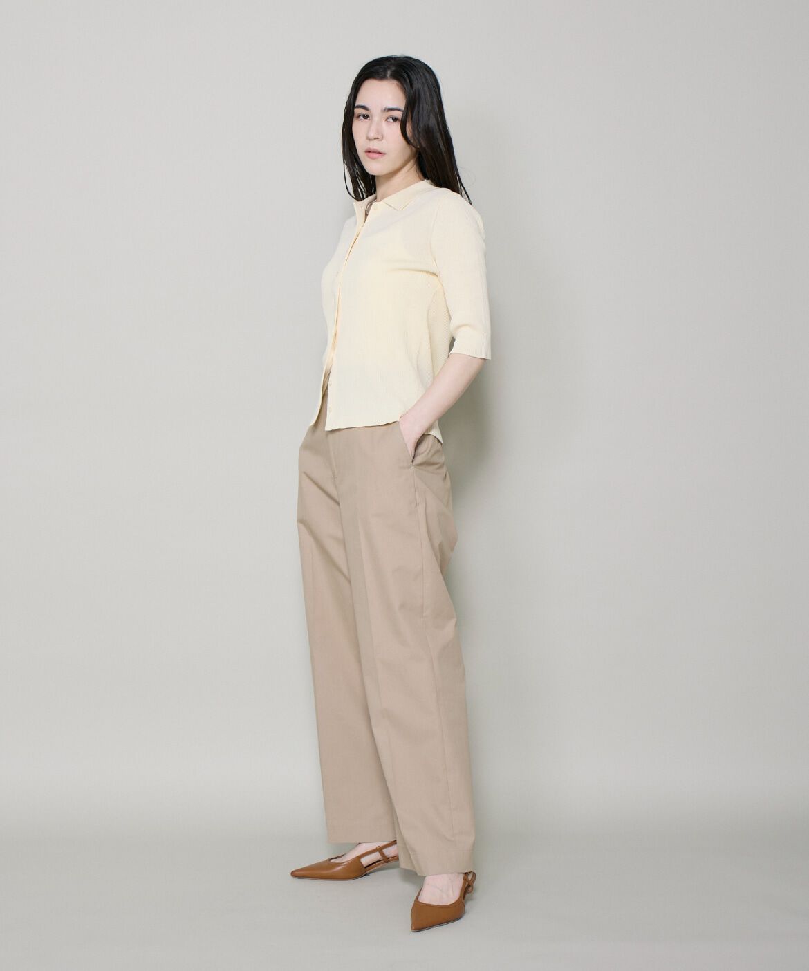 DAY by DAY it&rsquo;s international「ハーフスリーブポロ襟リブニット」|ニット・セーター|