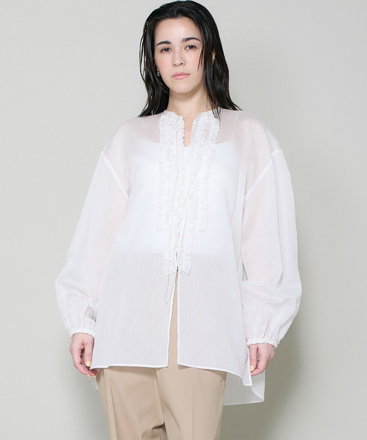 DAY by DAY it&rsquo;s international「コットンシルクフリルデザインブラウス」|シャツ・ブラウス|オフホワイト1