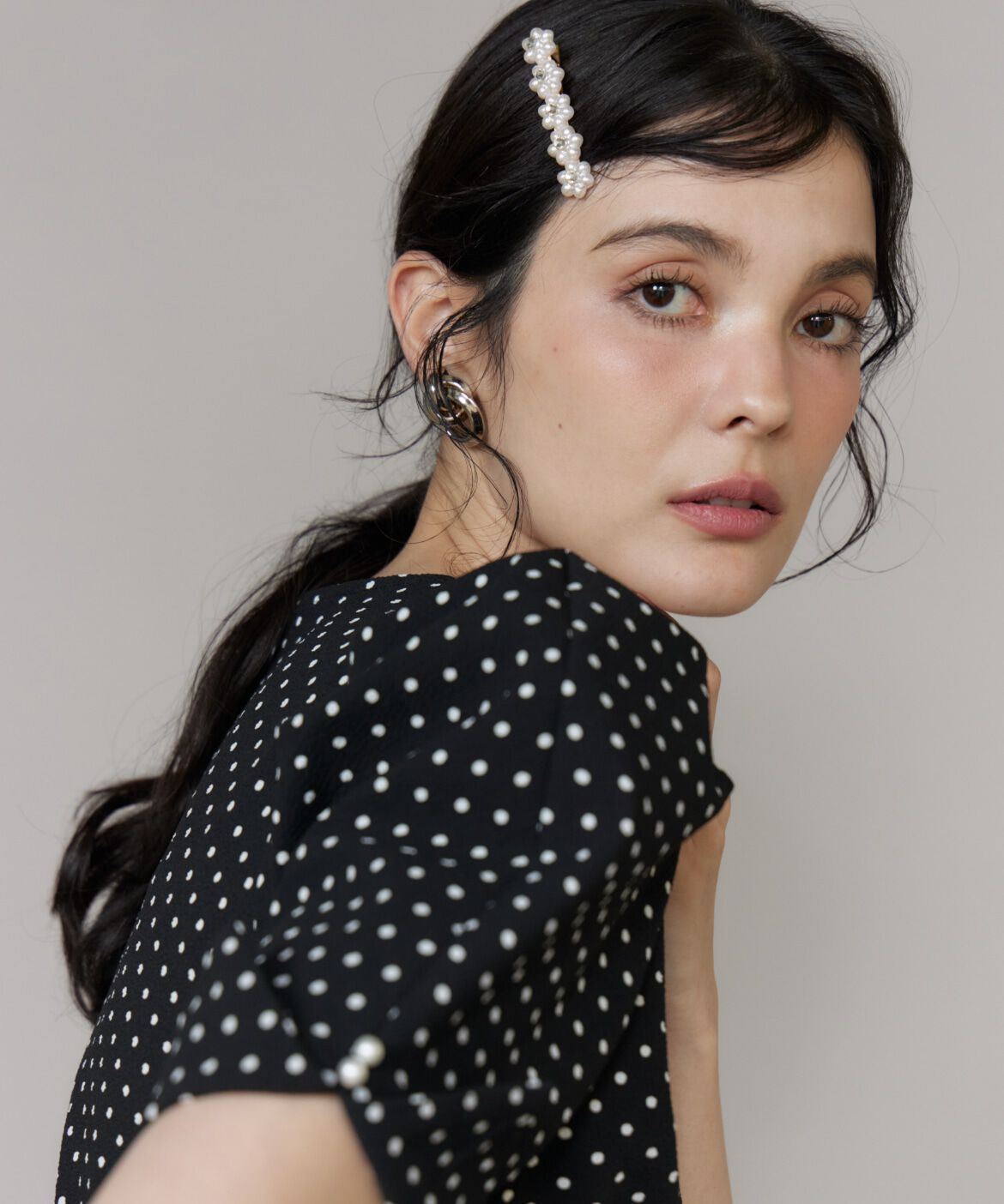 Maglie le cassetto「《大きいサイズ》ドットティアードワンピース」|ワンピース|