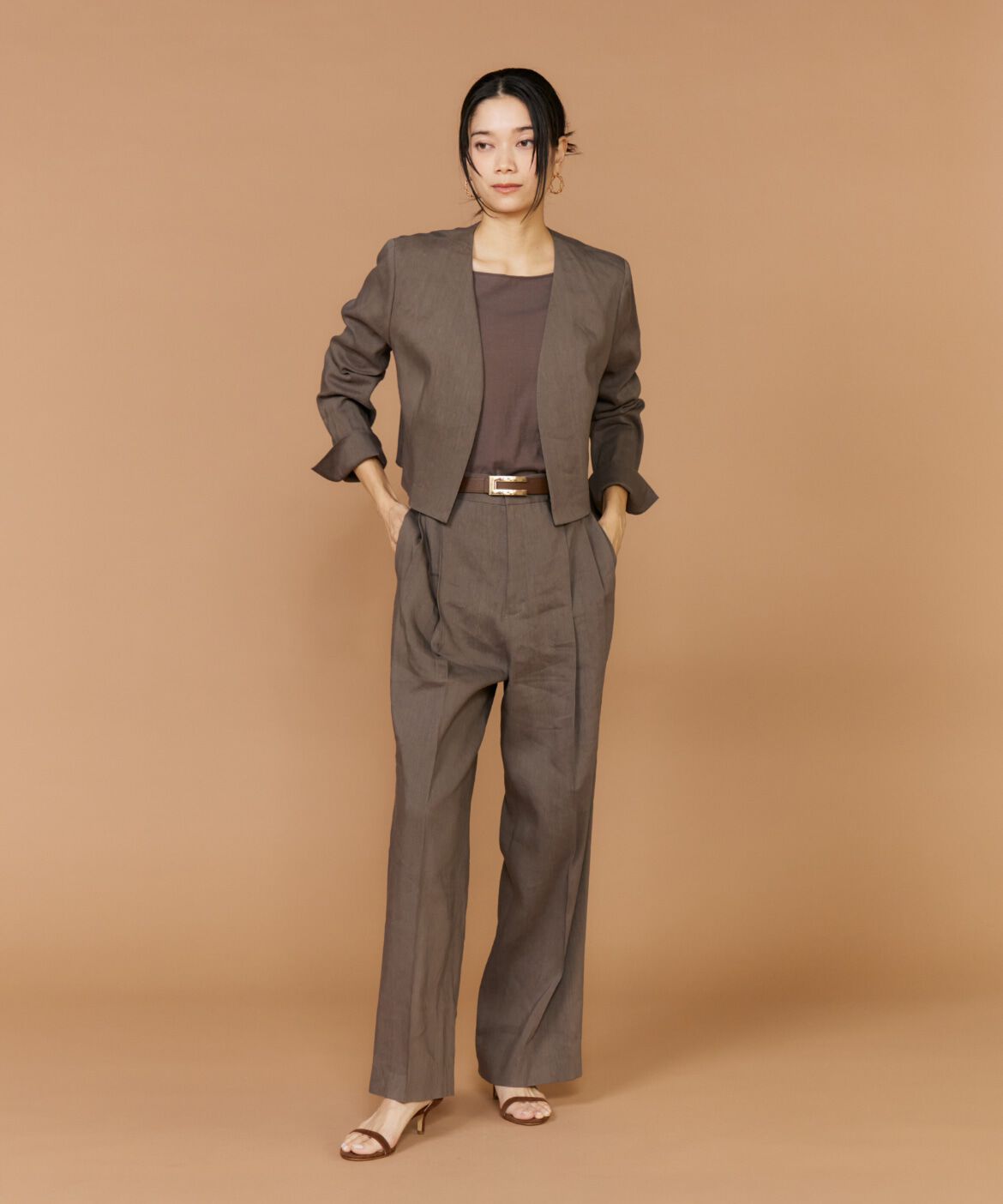 INED「《大きいサイズ》スクエアネックプルオーバー」|Tシャツ・カットソー|