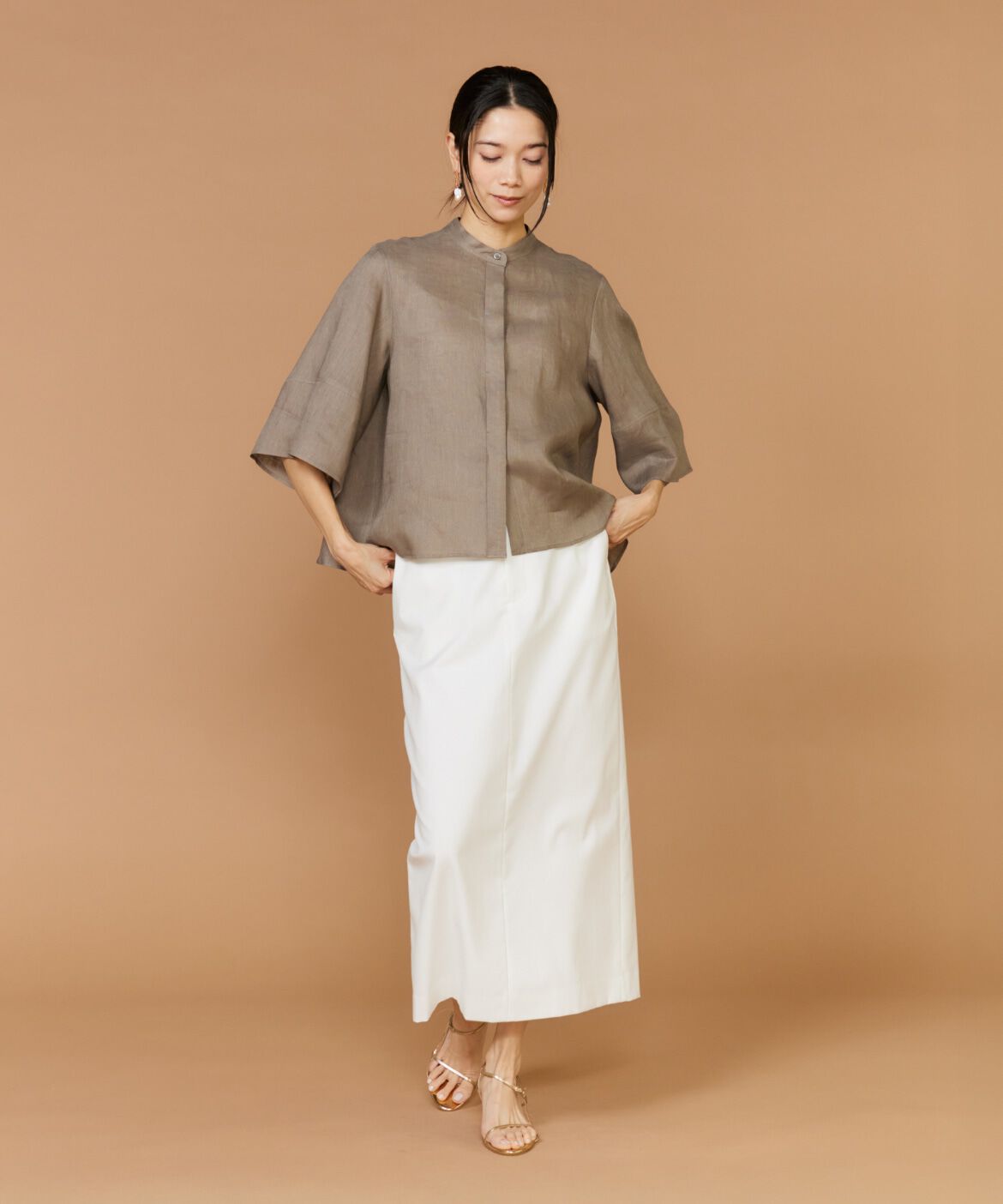 INED「リネンコクーンスリーブブラウス」|シャツ・ブラウス|