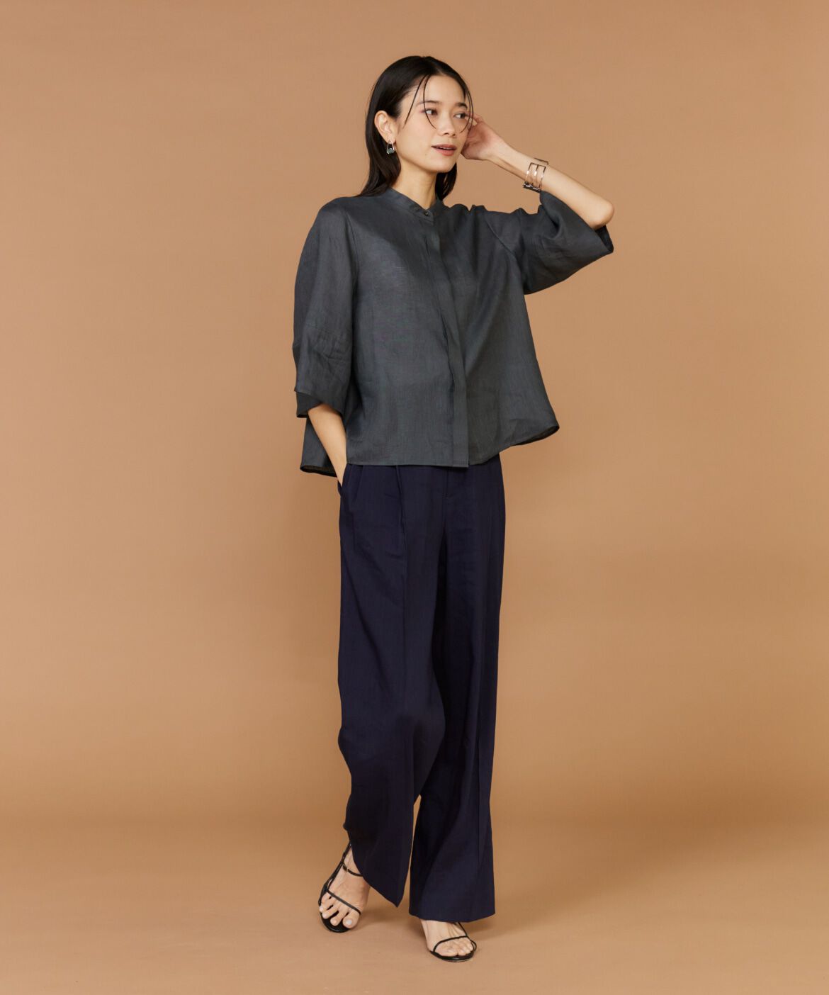 INED「リネンコクーンスリーブブラウス」|シャツ・ブラウス|