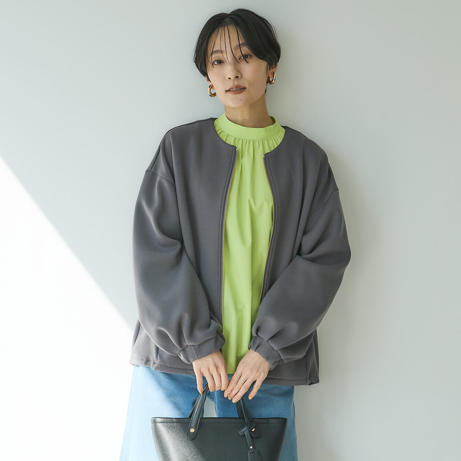 UNTITLED「【春アウター/ゆったり】ダンボールジップブルゾン」|ブルゾン・スタジャン|