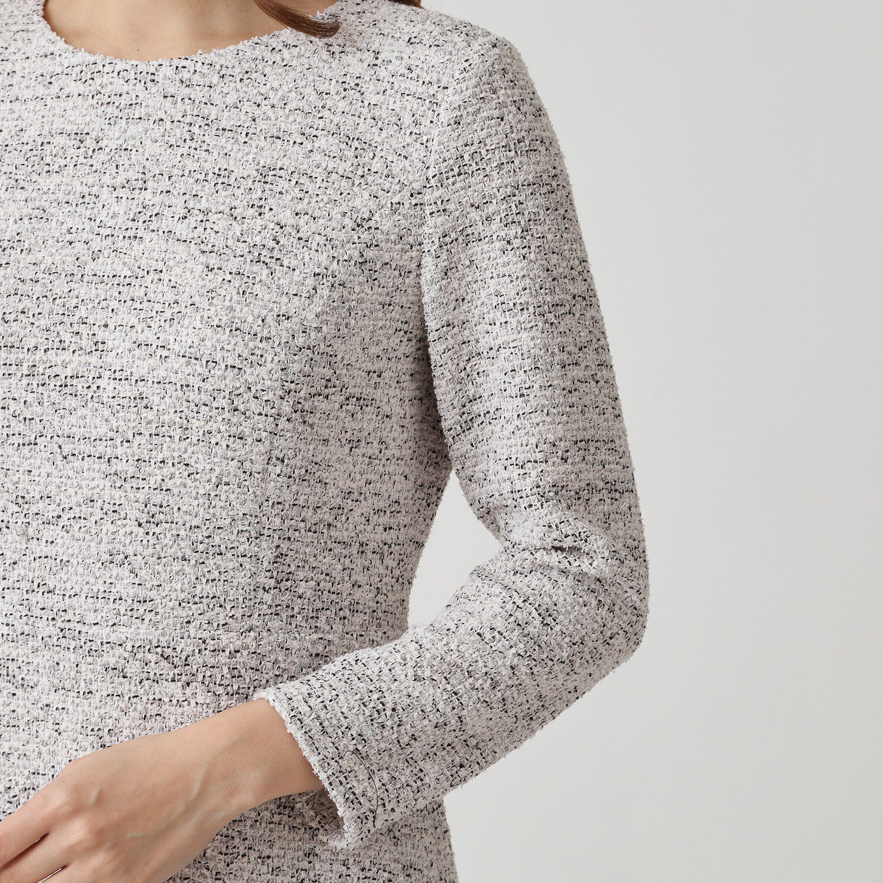 COUP DE CHANCE「【手洗い可／日本製／伸縮性】ツイード見えワンピース」|ワンピース|