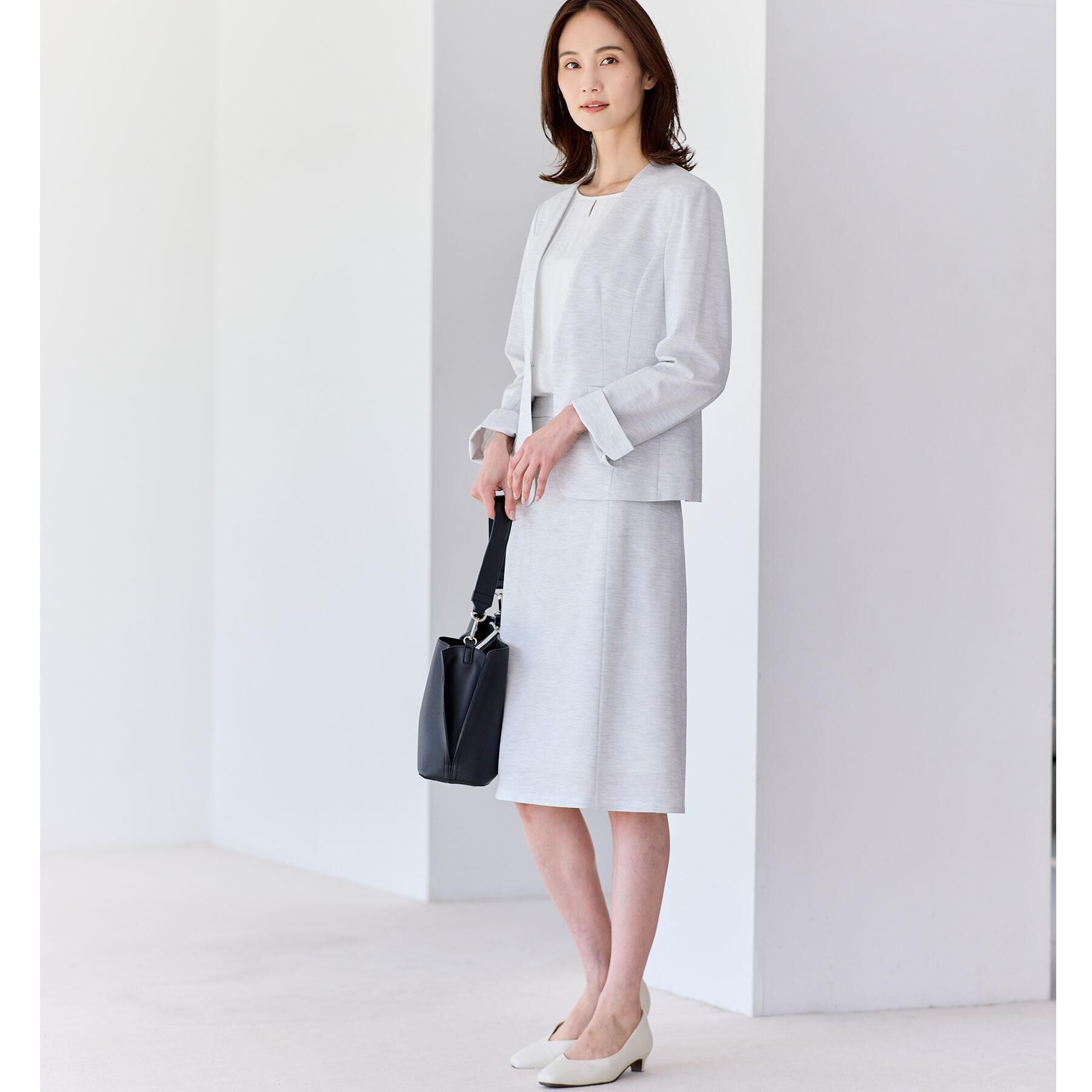 Reflect「【UVカット／接触冷感】五分袖シフォンブラウス」|シャツ・ブラウス|