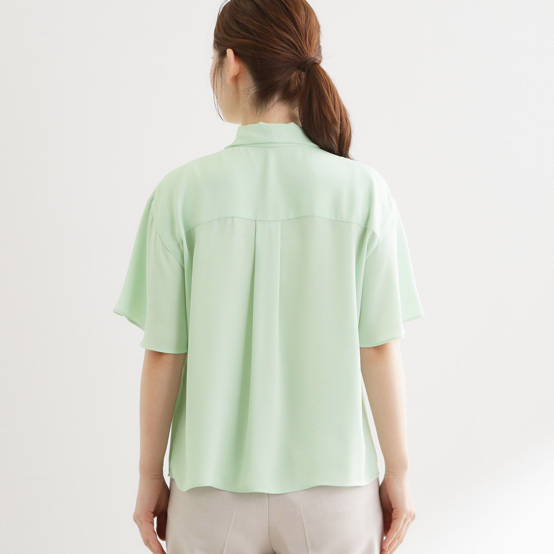 Reflect「【マシンウォッシュ可】フレアスリーブボウタイブラウス」|シャツ・ブラウス|