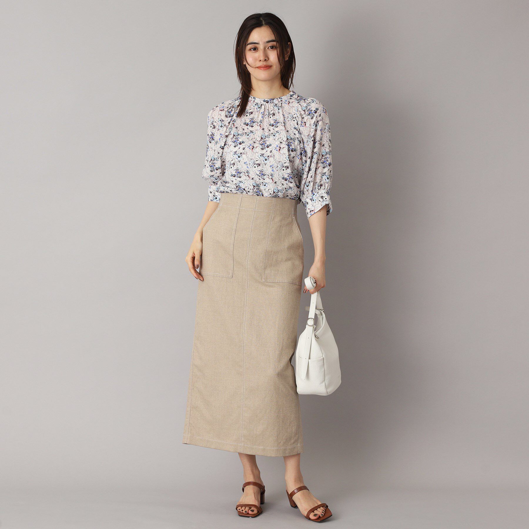 DRESSTERIOR「【着映え／花柄】フラワープリントボリュームスリーブブラウス」|シャツ・ブラウス|