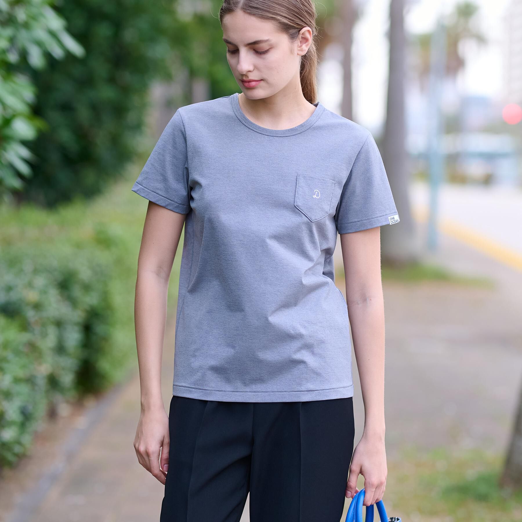 DRESSTERIOR「【洗える/バックプリント】再生ポリエステルホエイルプリントTシャツ」|Tシャツ・カットソー|