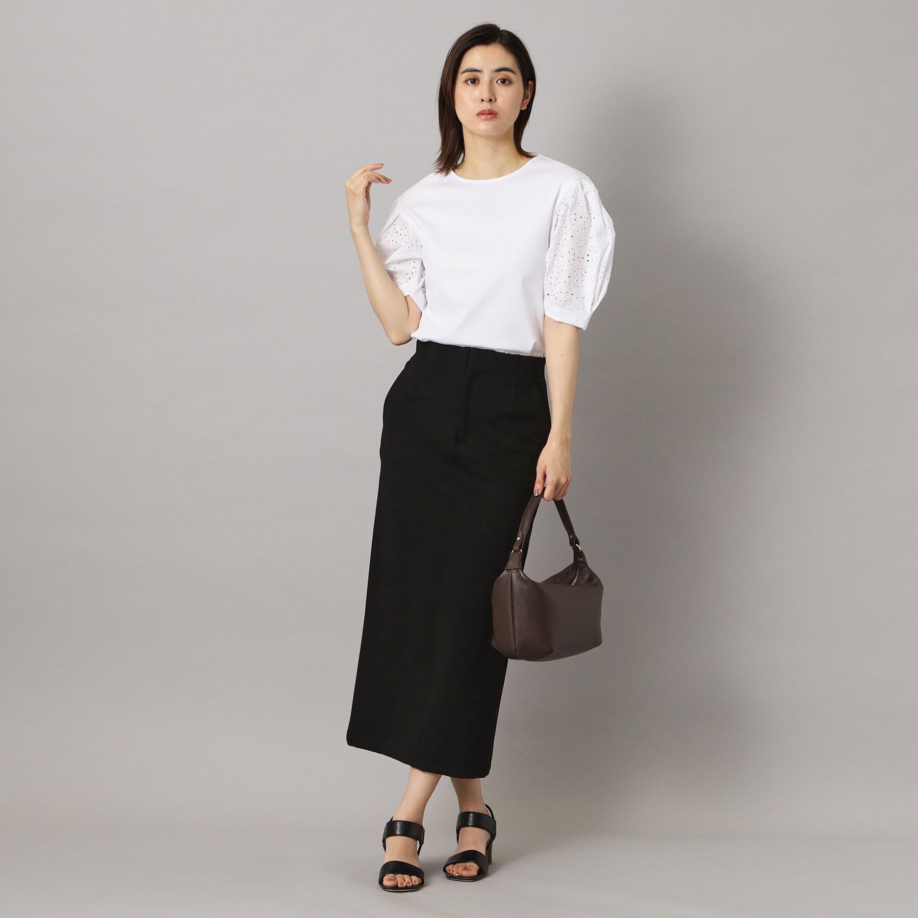 DRESSTERIOR「【接触冷感/UVカット】レーススリーブカットソー」|Tシャツ・カットソー|