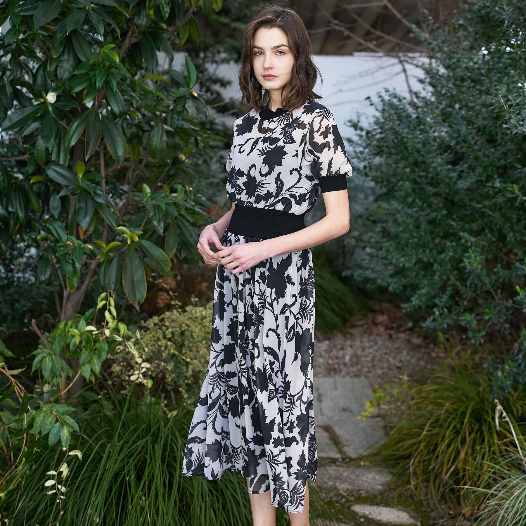 DRESSTERIOR「【otonaMUSE5月号掲載/ウォッシャブル】シアー ボタニカル ドレス」|ワンピース|