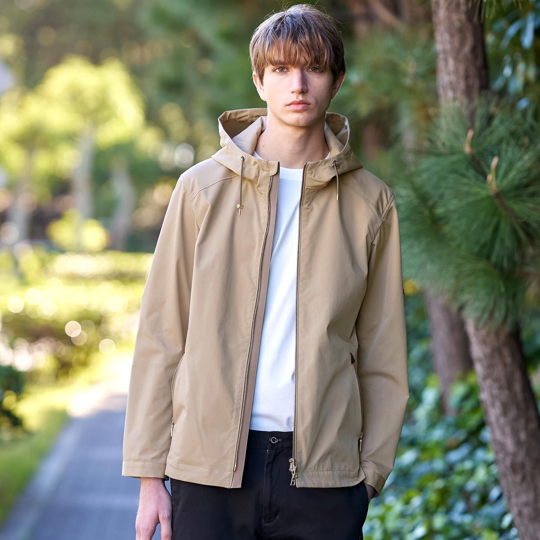 DRESSTERIOR「【撥水/透湿素材/ウォッシャブル】LIMONTA ハイスペックパーカー」|ブルゾン・スタジャン|ベージュ(052)