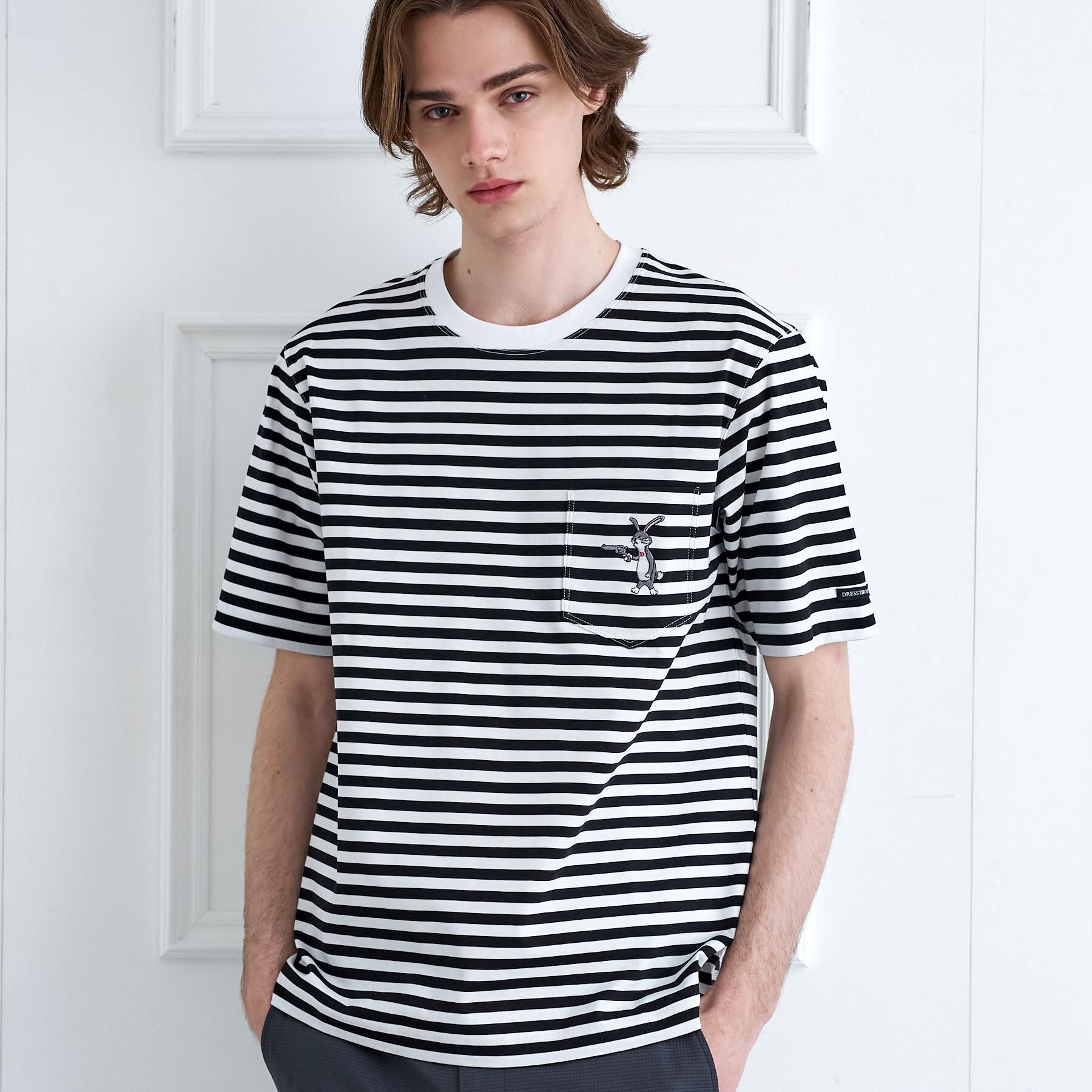 DRESSTERIOR「【接触冷感／抗菌防臭／消臭】ICE CLEAR COTTON ボーダーTシャツ」|Tシャツ・カットソー|