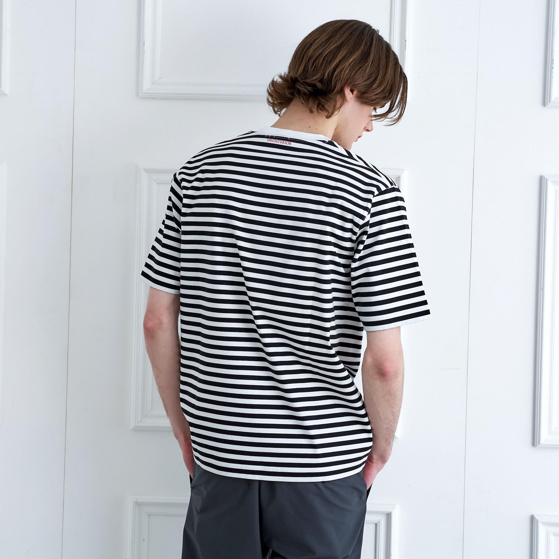 DRESSTERIOR「【接触冷感／抗菌防臭／消臭】ICE CLEAR COTTON ボーダーTシャツ」|Tシャツ・カットソー|