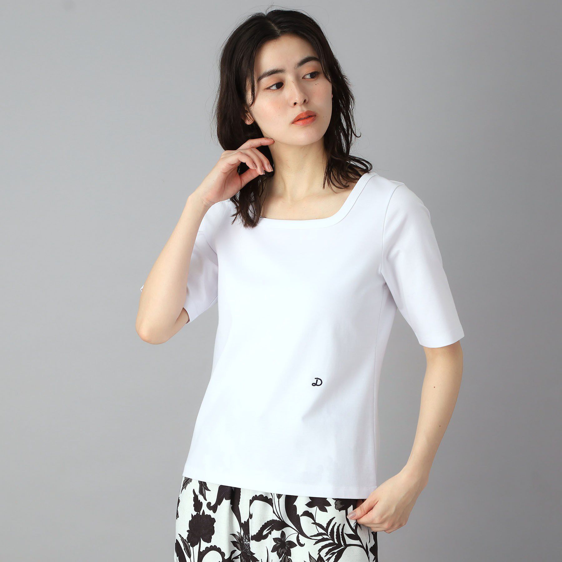 DRESSTERIOR「【接触冷感/UVカット/抗菌防臭/しわ防止】COOL DEODORANT JERSEY スクエアネッ」|Tシャツ・カットソー|