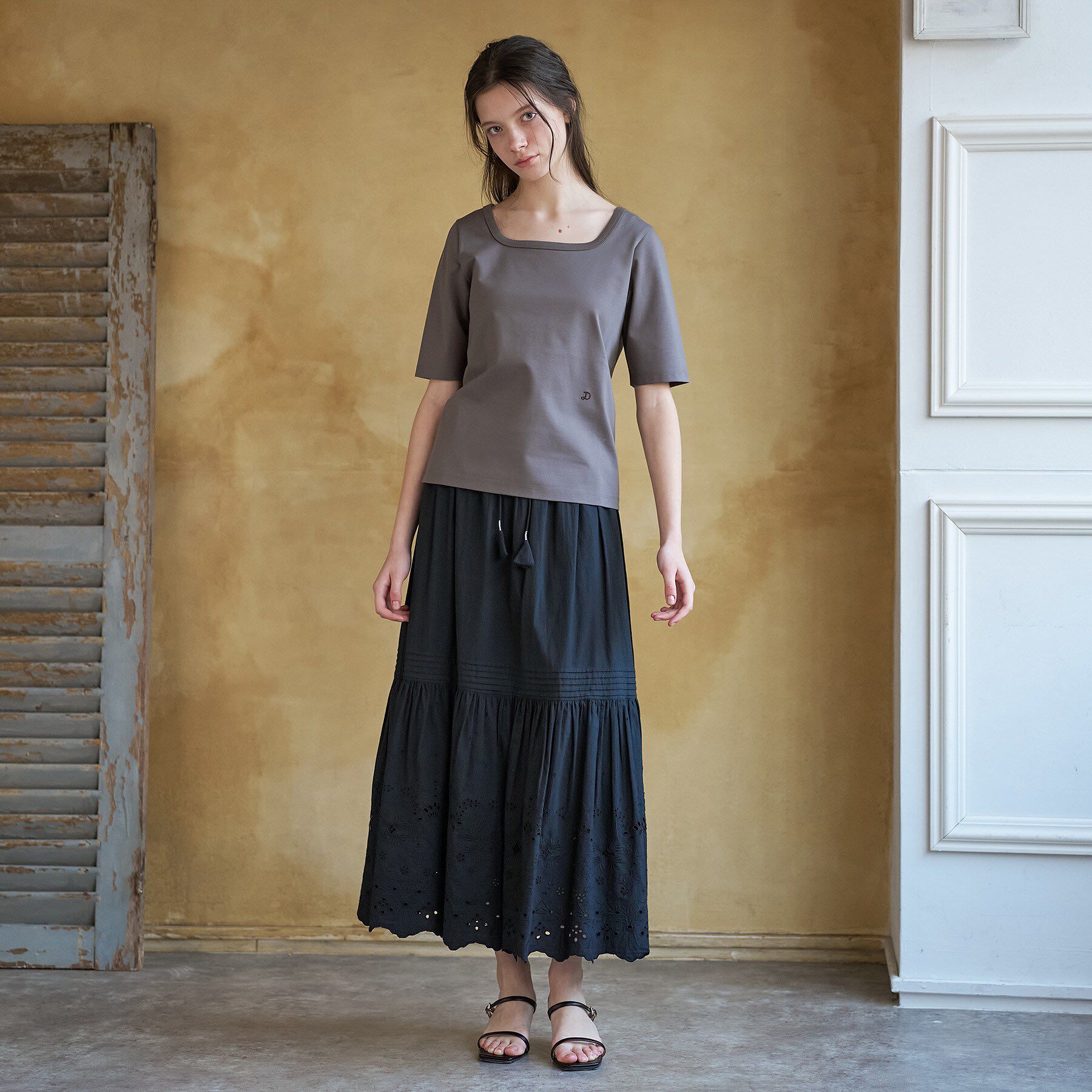 DRESSTERIOR「【接触冷感/UVカット/抗菌防臭/しわ防止】COOL DEODORANT JERSEY スクエアネッ」|Tシャツ・カットソー|