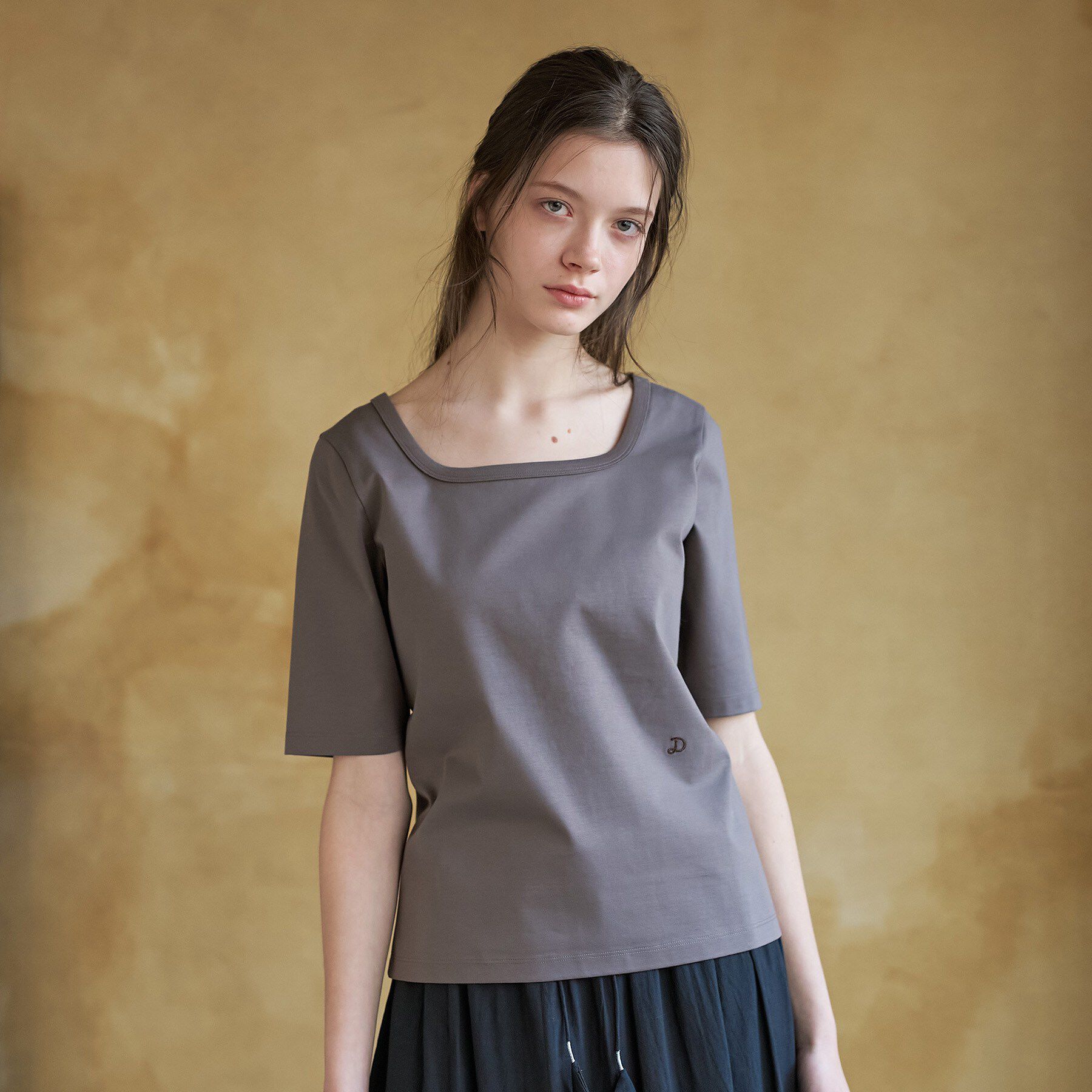 DRESSTERIOR「【接触冷感/UVカット/抗菌防臭/しわ防止】COOL DEODORANT JERSEY スクエアネッ」|Tシャツ・カットソー|トープ(054)