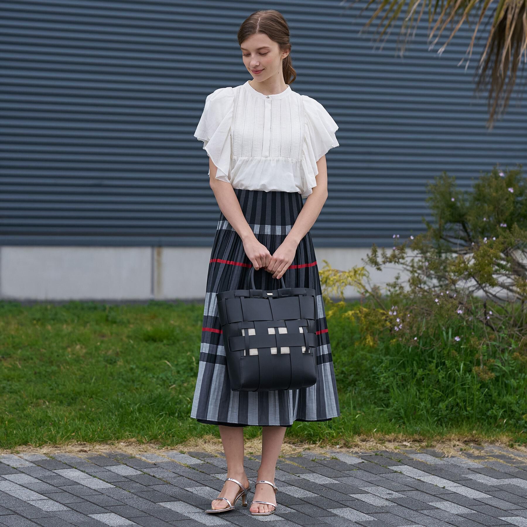 DRESSTERIOR「コットンシルク ラッフルスリーブ ブラウス」|シャツ・ブラウス|