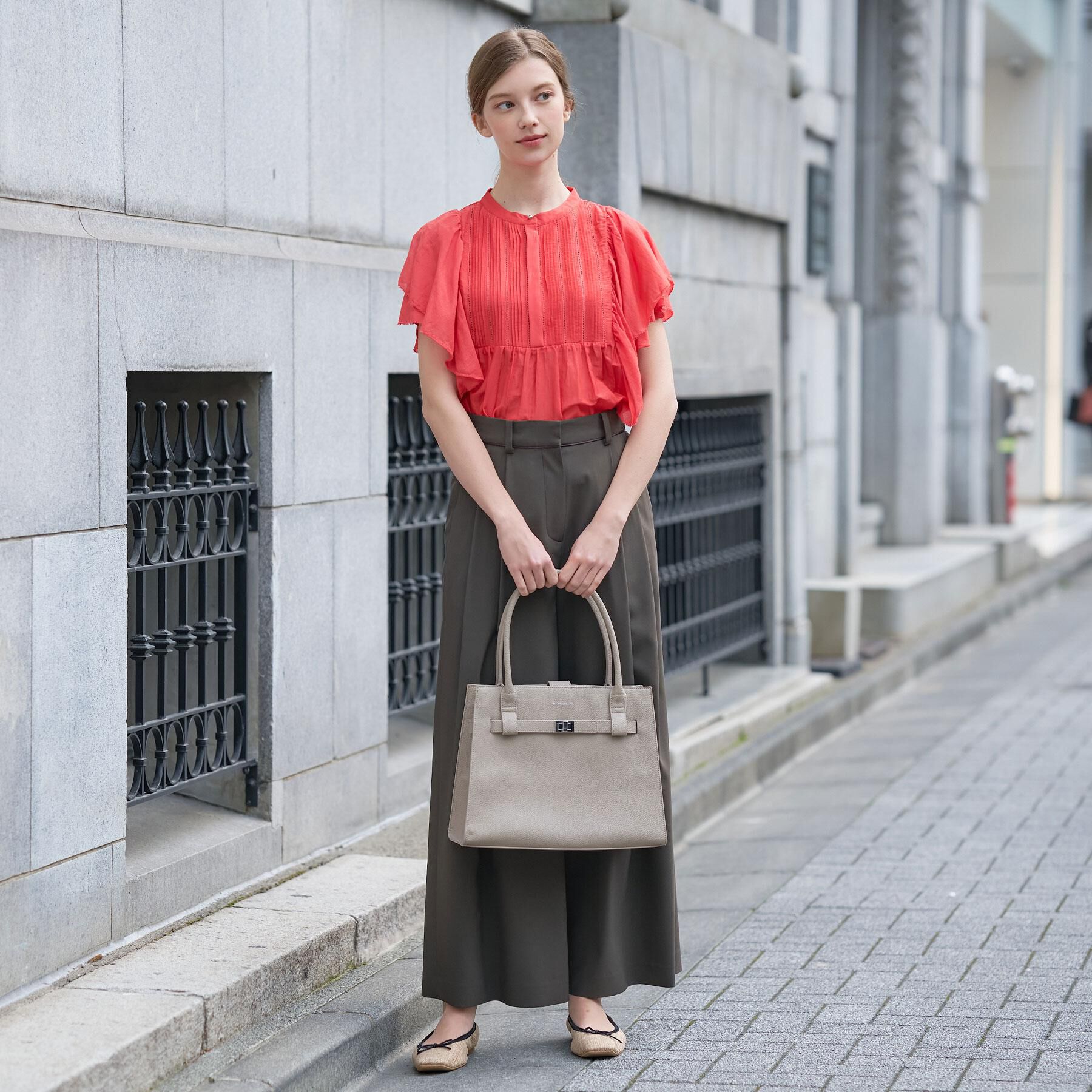 DRESSTERIOR「コットンシルク ラッフルスリーブ ブラウス」|シャツ・ブラウス|