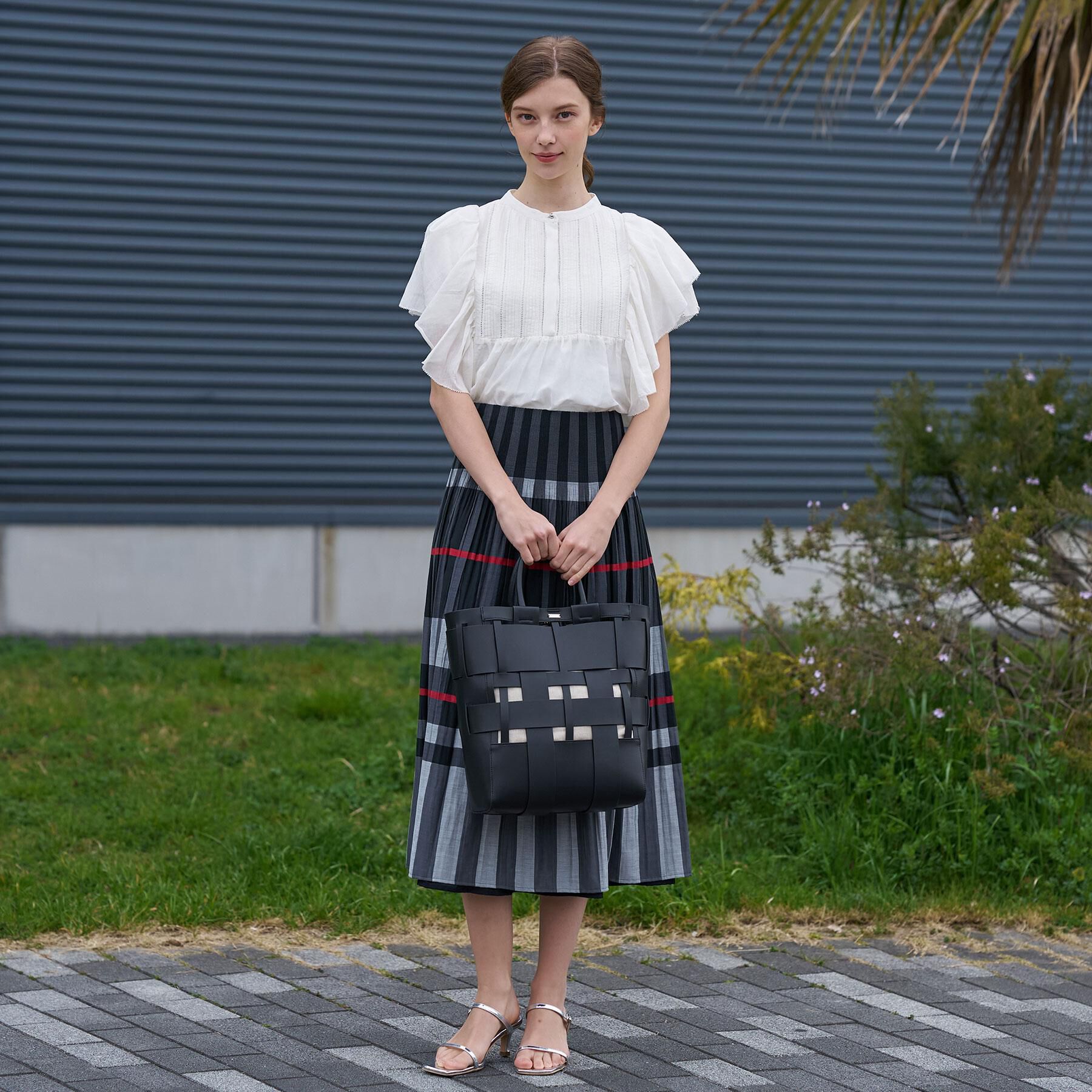 DRESSTERIOR「コットンシルク ラッフルスリーブ ブラウス」|シャツ・ブラウス|