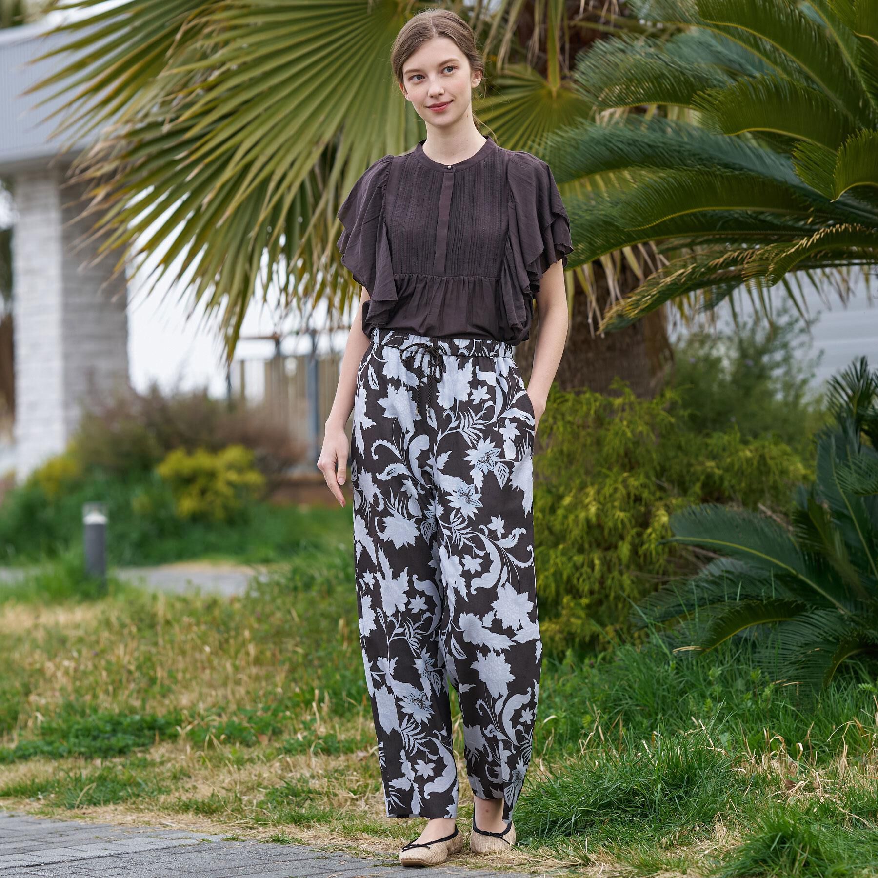 DRESSTERIOR「コットンシルク ラッフルスリーブ ブラウス」|シャツ・ブラウス|