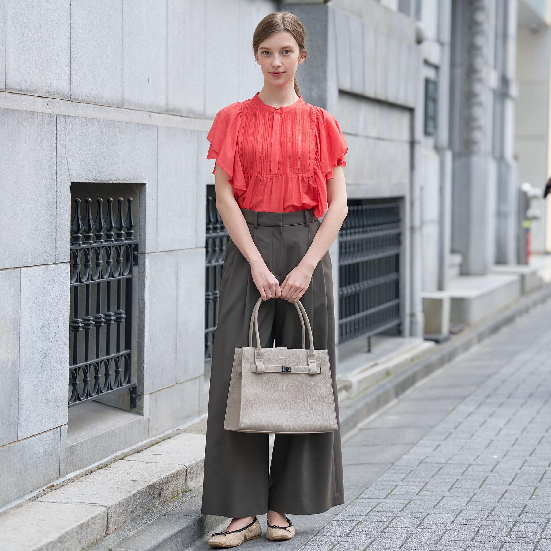 DRESSTERIOR「コットンシルク ラッフルスリーブ ブラウス」|シャツ・ブラウス|