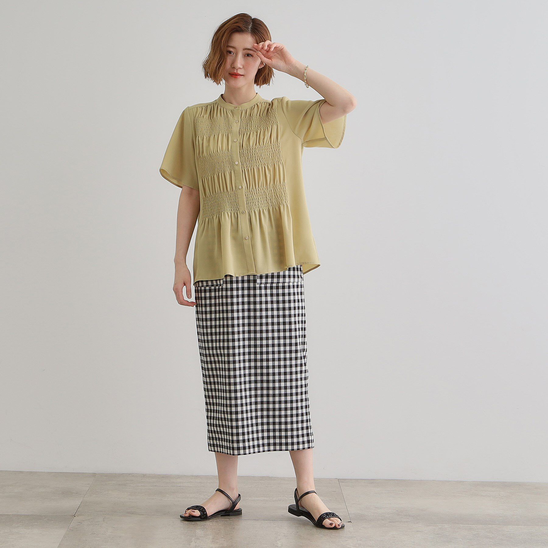 grove「大人の抜け感シアースラブシャーリングブラウス」|シャツ・ブラウス|