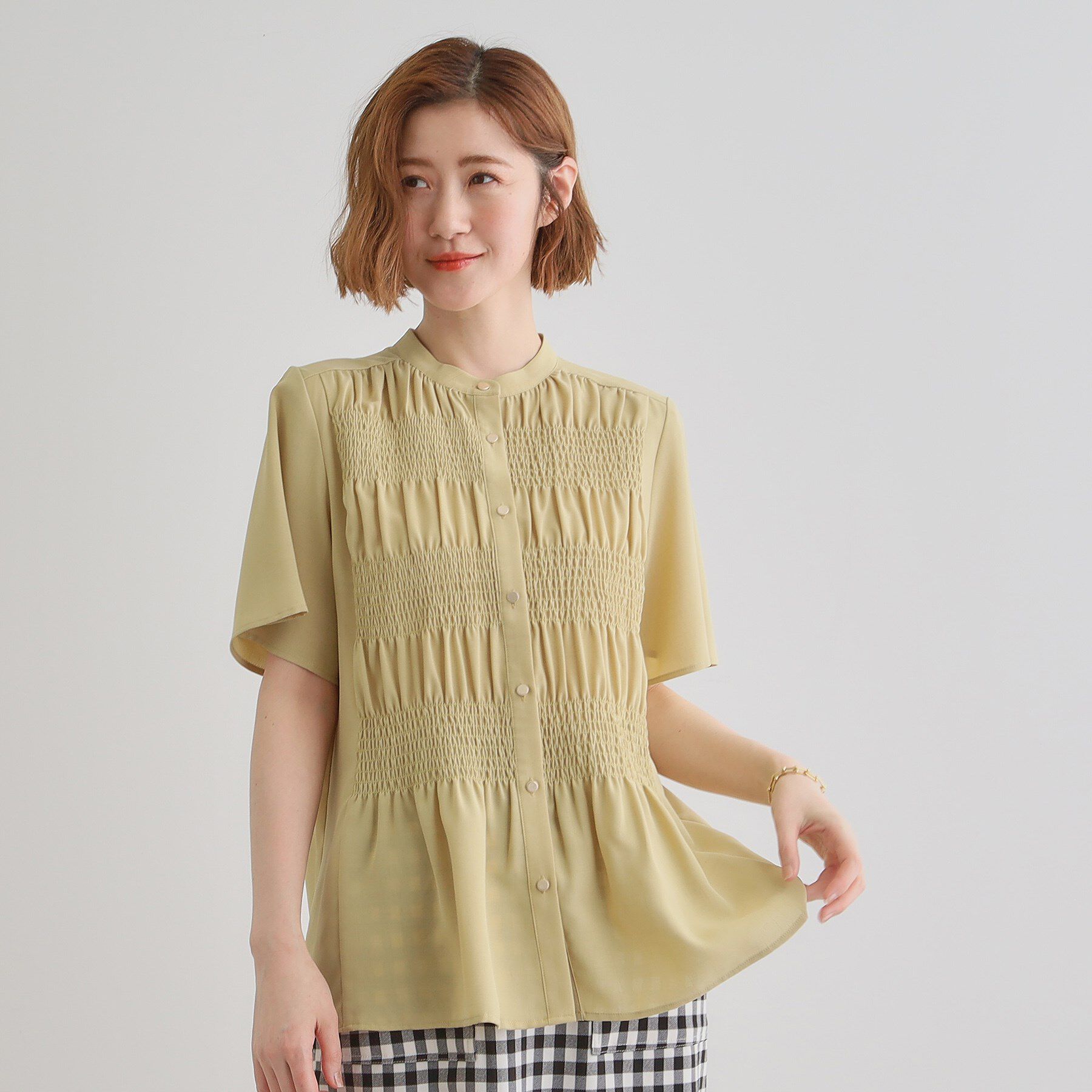 grove「大人の抜け感シアースラブシャーリングブラウス」|シャツ・ブラウス|