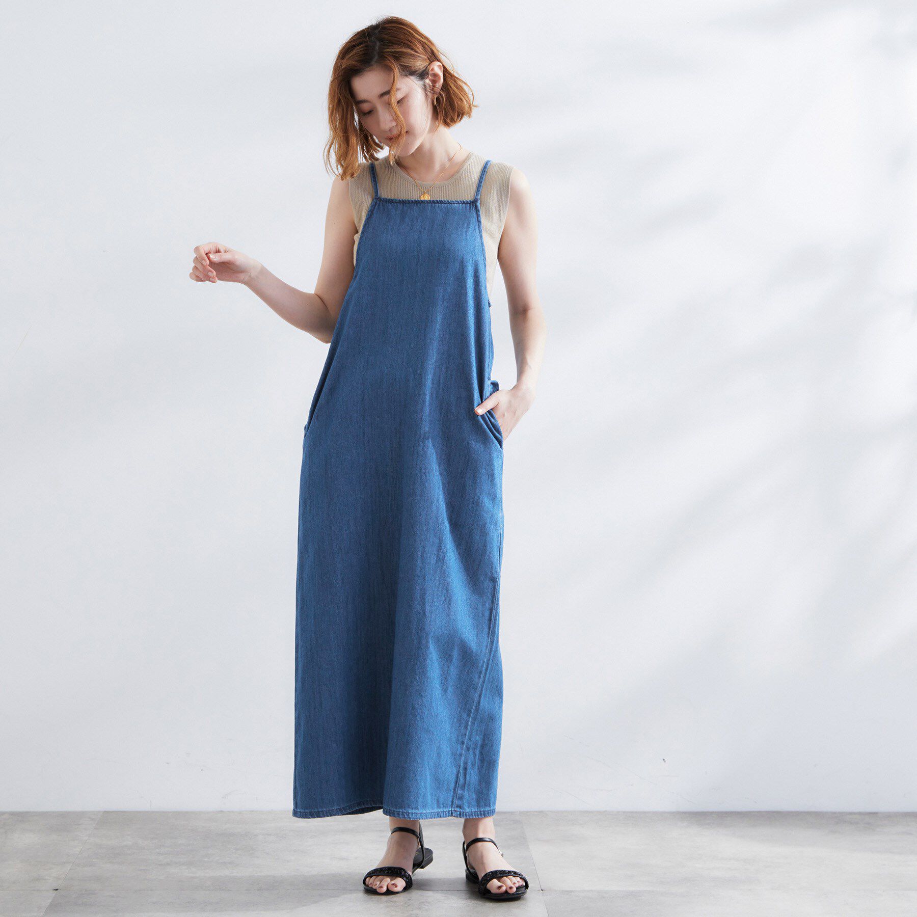 grove「【Lee】DENIM CAMISOLE DRESS」|ワンピース|