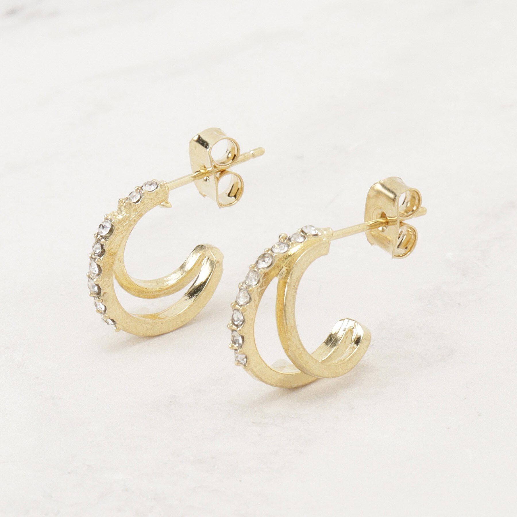 grove「パール調ビジューフープデザインピアス」|ピアス|ゴールド(107)