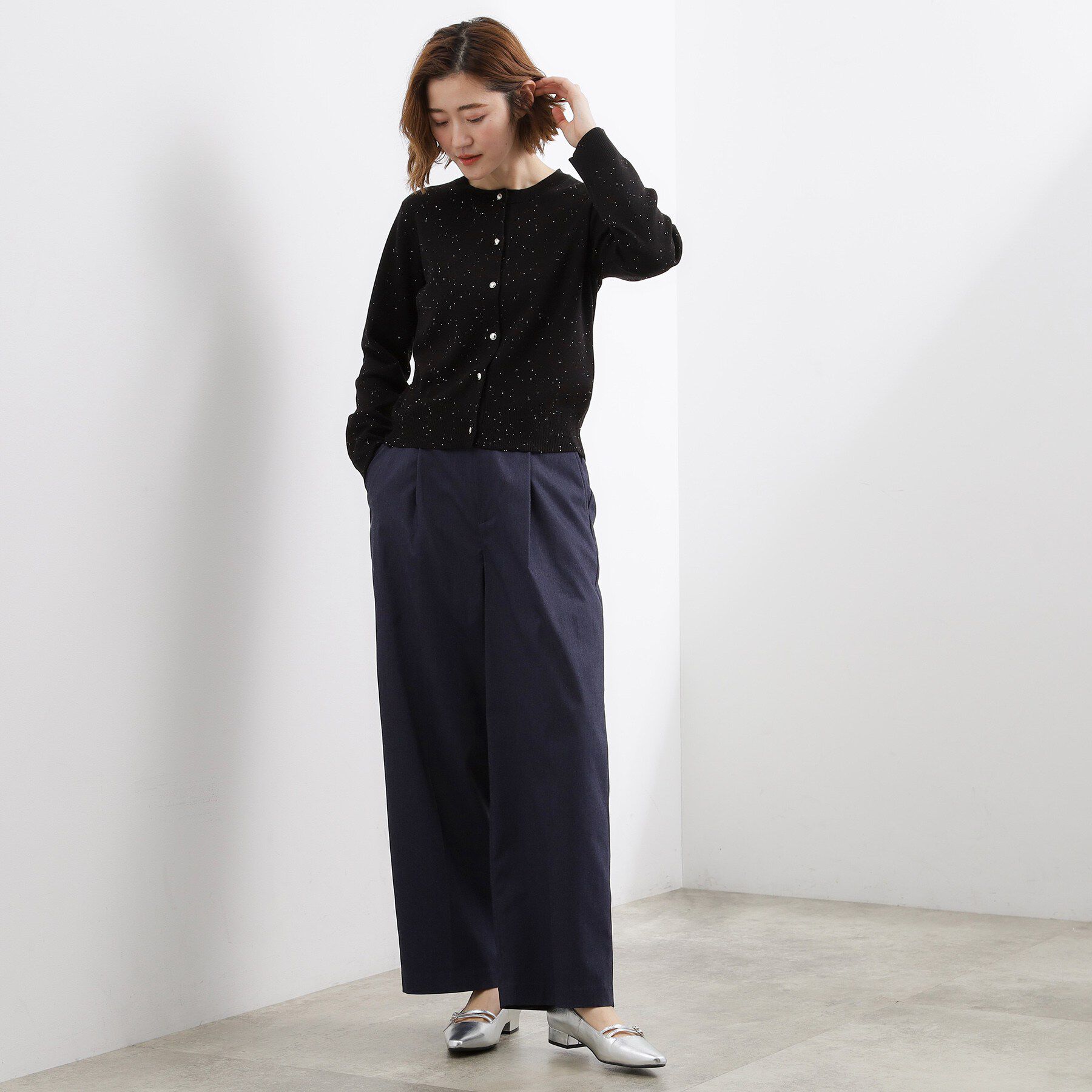 grove「大人のための華やぎニットカーディガン」|カーディガン|