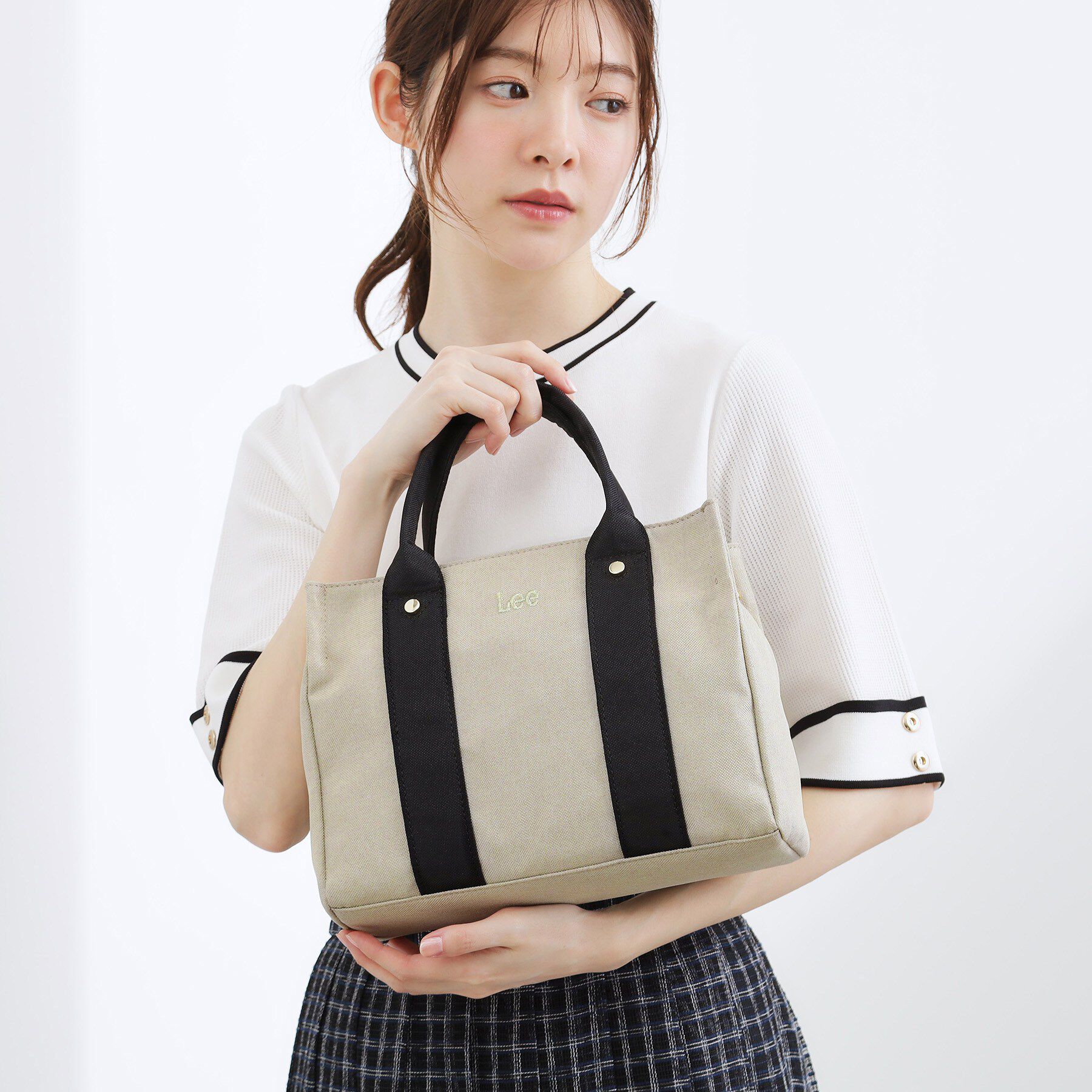 grove「【Lee別注】麻調スクエア2WAYトート」|トートバッグ|ライトベージュ(55