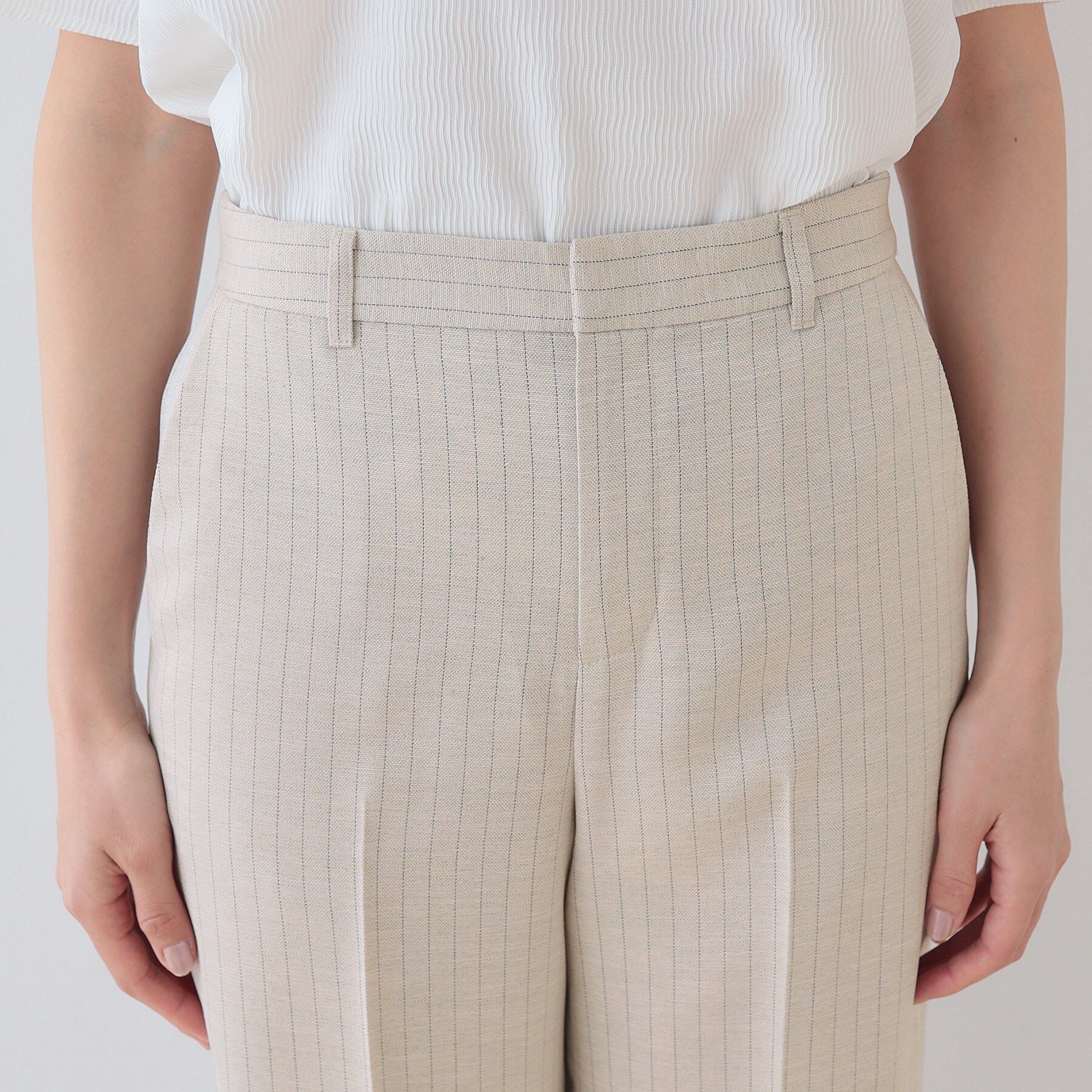 INDIVI「【こなれSETUP】リネンライクワイドパンツ」|その他|