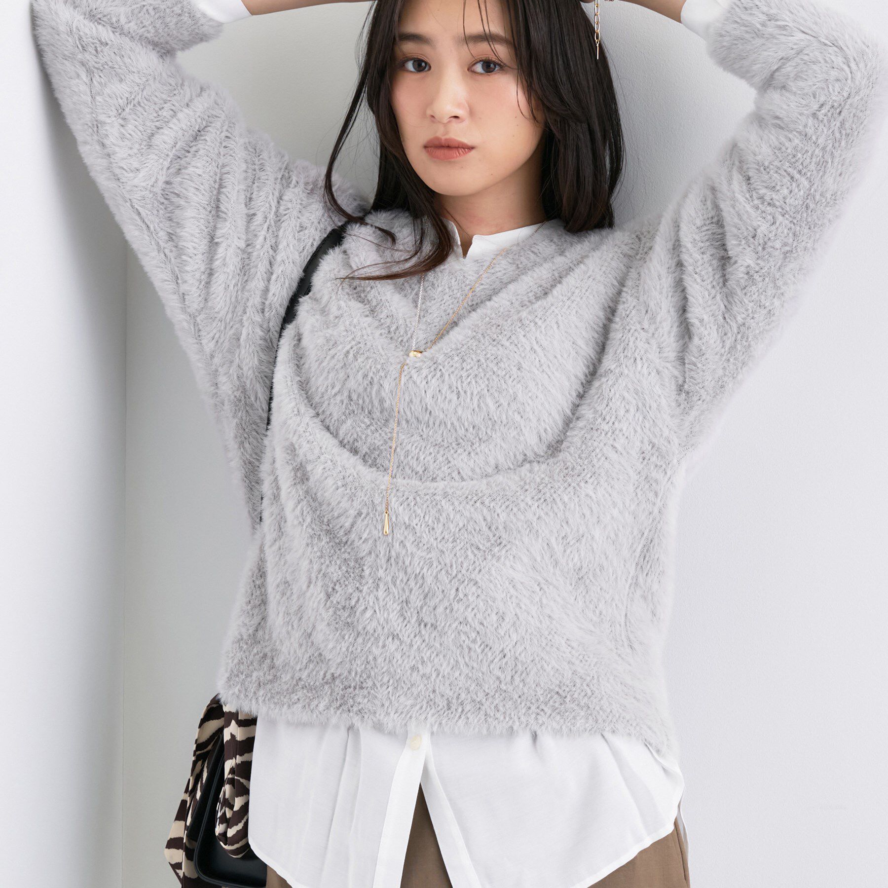 INDIVI「【洗える】エアリーシャギートップス」|Tシャツ・カットソー|