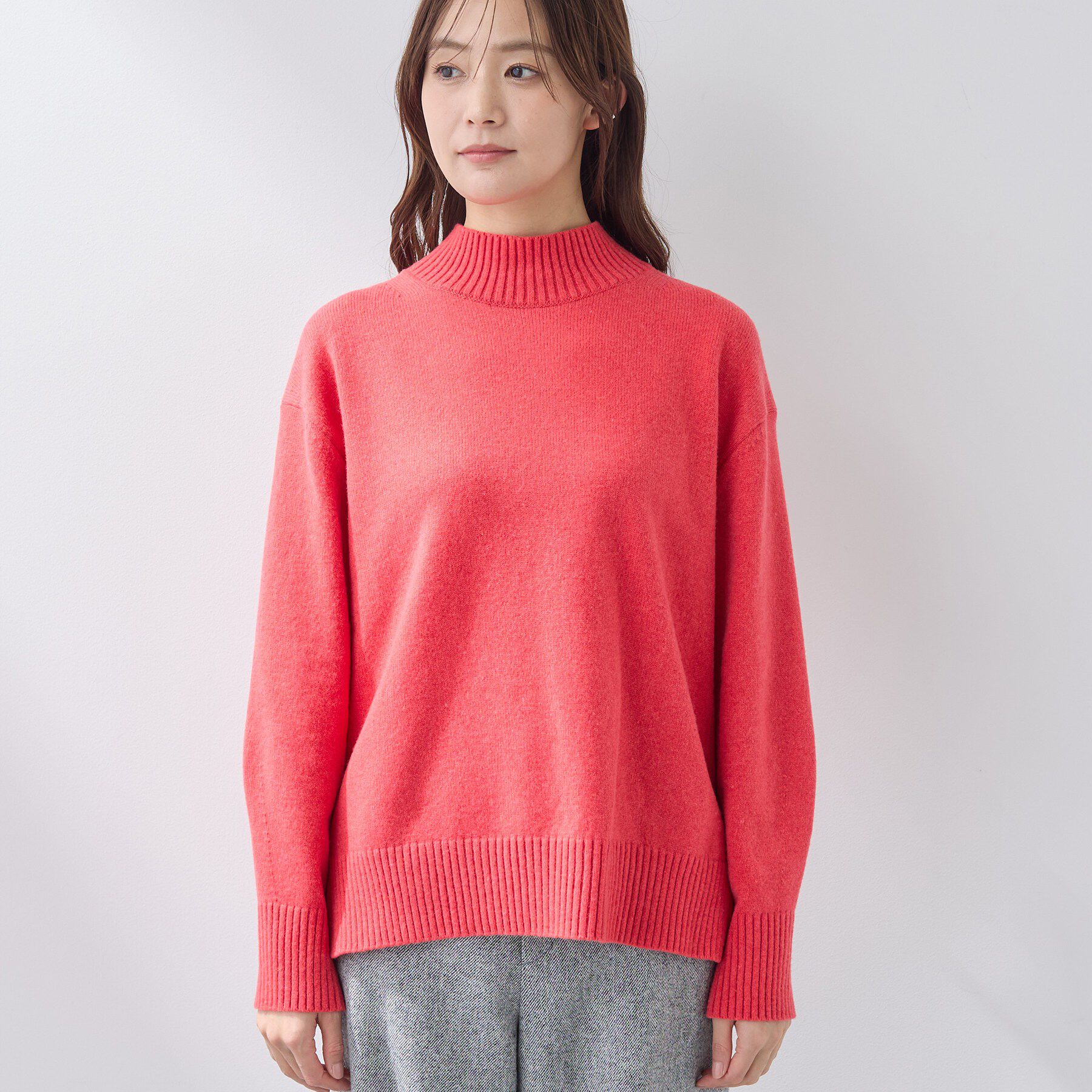 INDIVI「【カシミヤ混】ミドルゲージ ハイネックニット」|ニット・セーター|