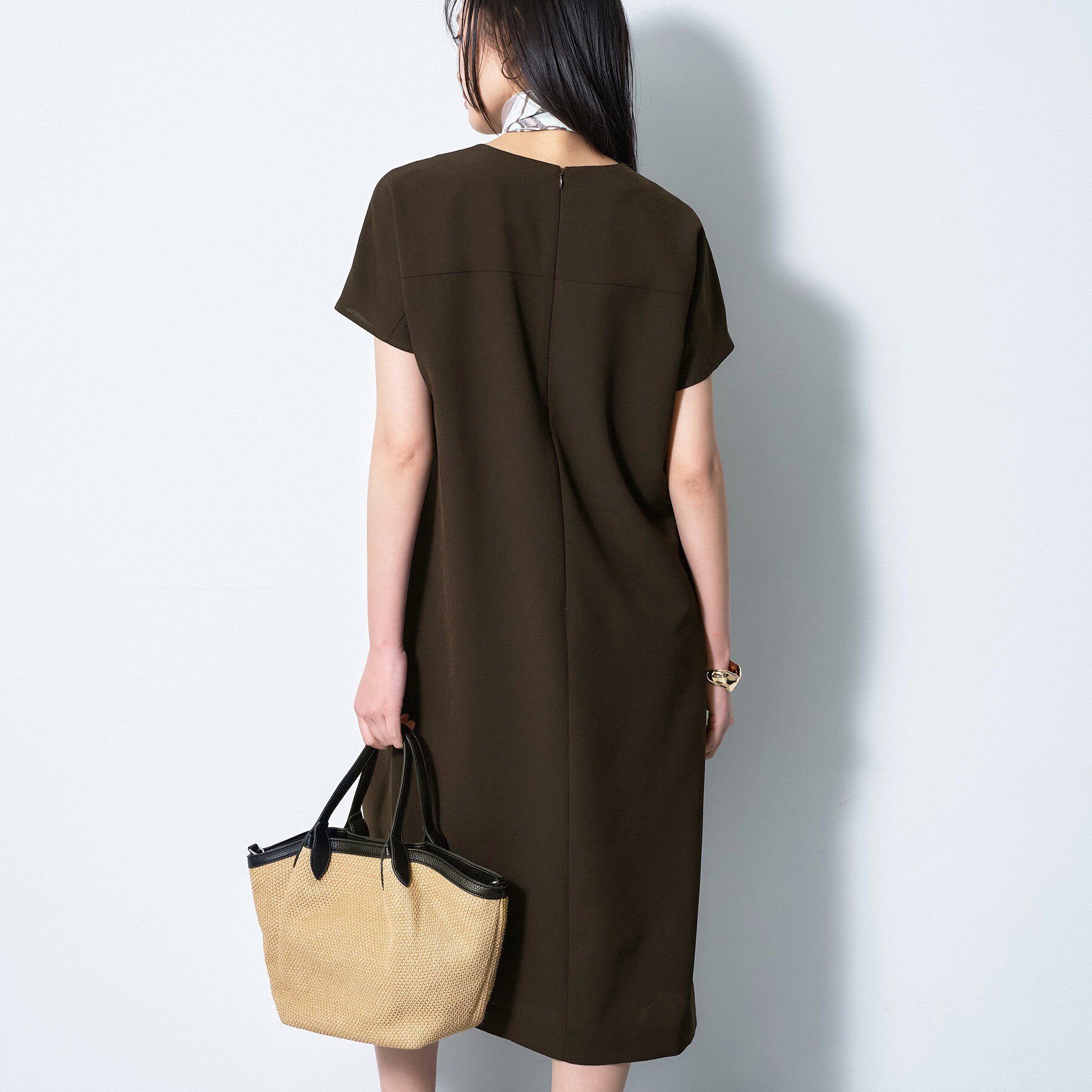INDIVI「【洗える／UVケア／麻調】スキッパーワンピース」|ワンピース|