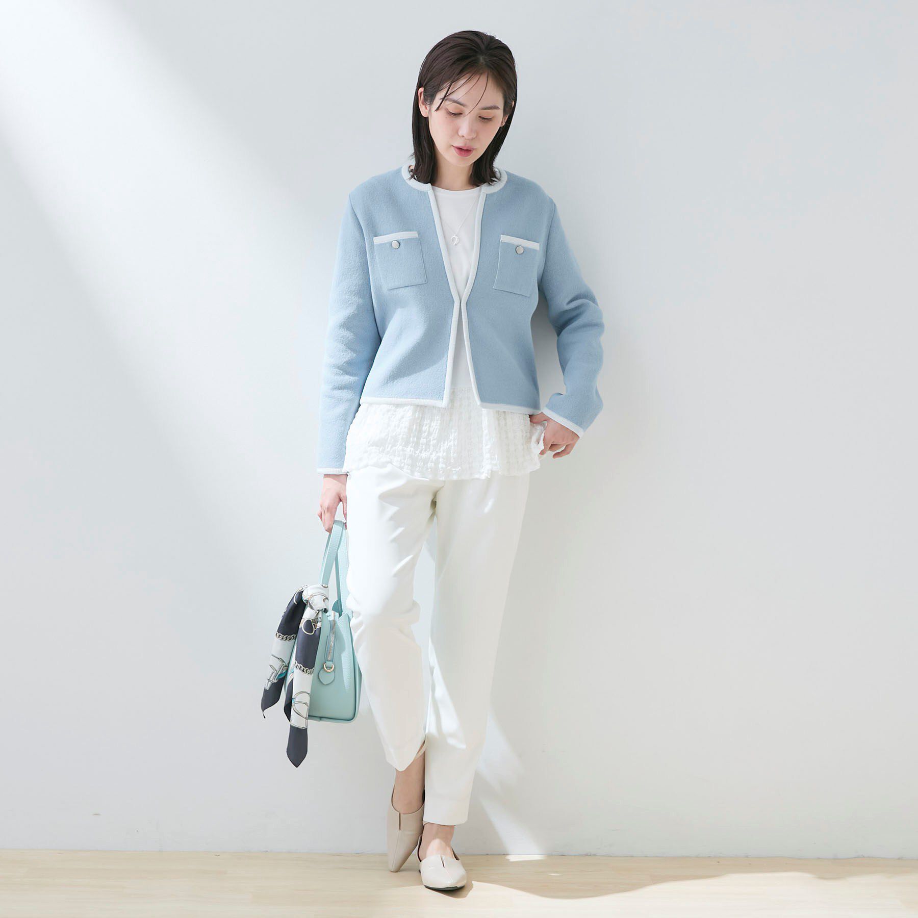 INDIVI「【軽量】ブークレジャケット ニットカーディガン」|カーディガン|