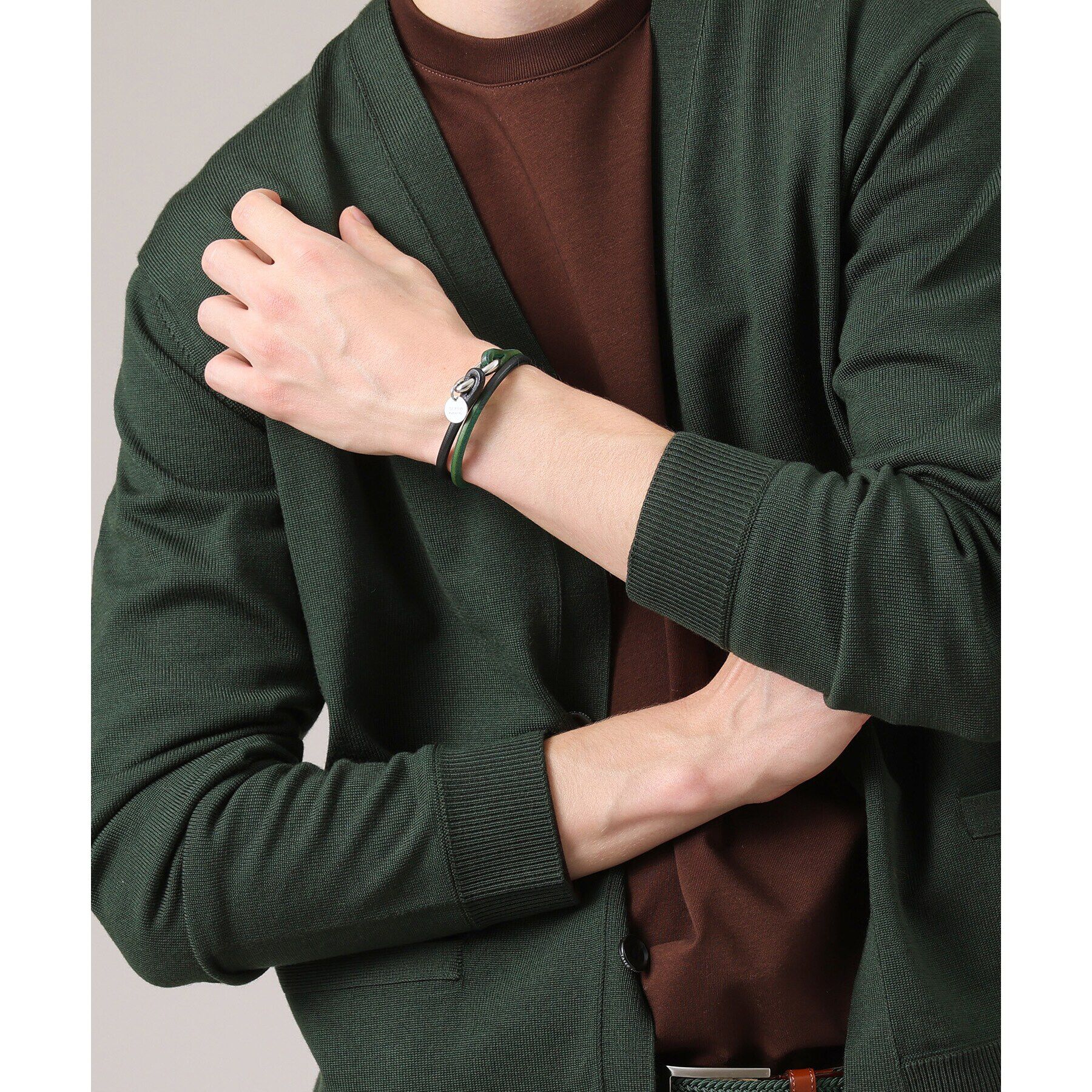 TAKEO KIKUCHI「【MADE IN JAPAN】2重巻き 染め分けレザー ブレスレット」|ブレスレット・バングル|