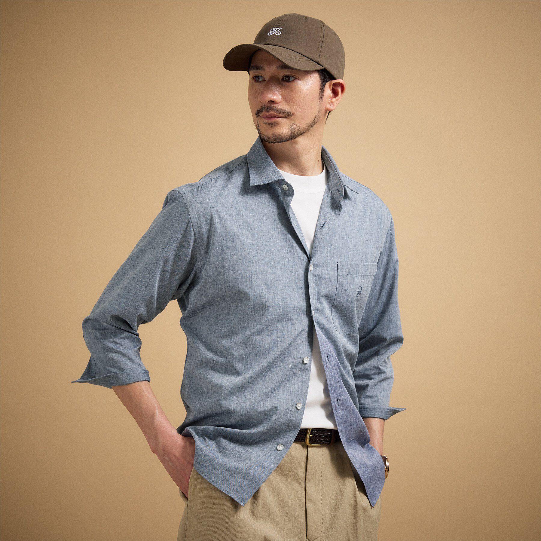 TAKEO KIKUCHI「ハイブリッド リネン 七分袖シャツ」|シャツ・ブラウス|