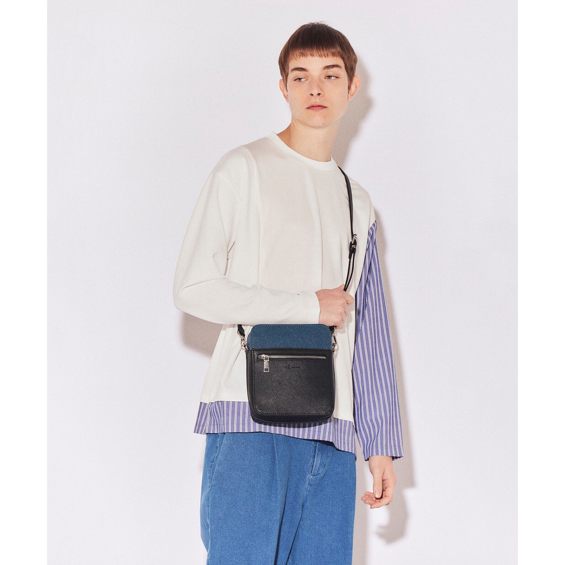 tk.TAKEO KIKUCHI「バイカラースクエアボックスショルダーバッグ」|ショルダー・メッセンジャー|