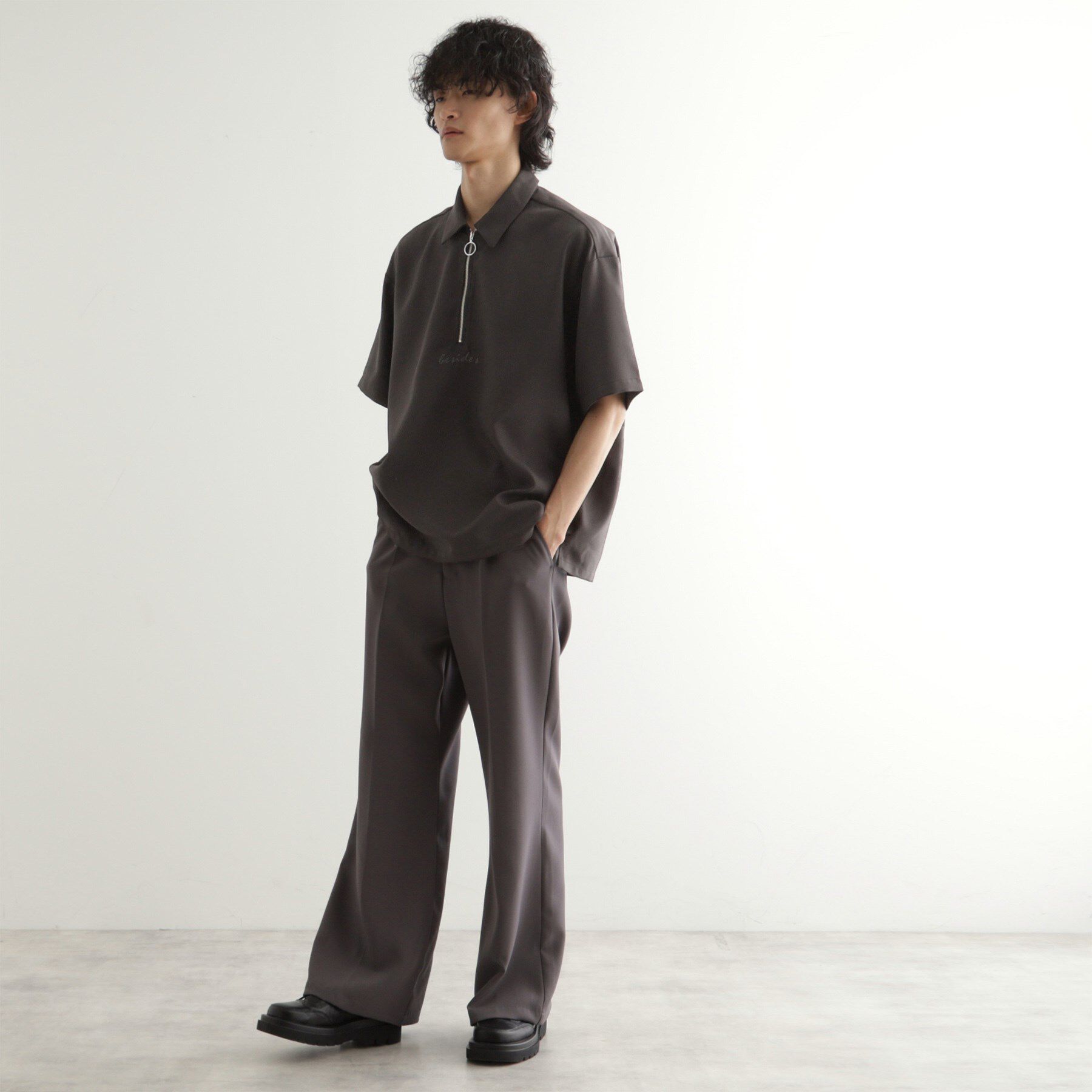 tk.TAKEO KIKUCHI「エンブロハーフジップシャツ」|シャツ・ブラウス|