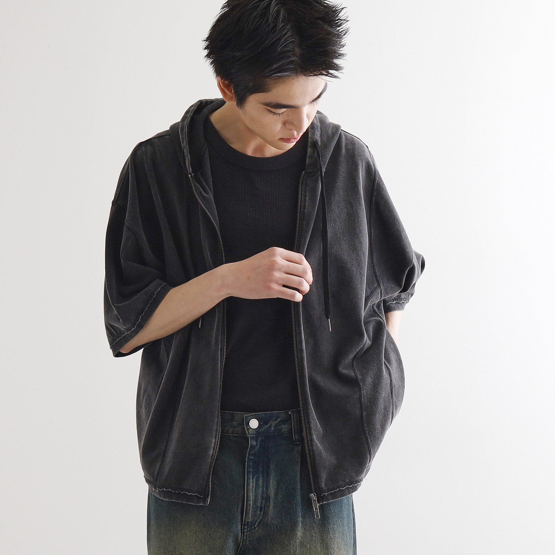 tk.TAKEO KIKUCHI「ヴィンテージライククロップドパーカ」|パーカー|