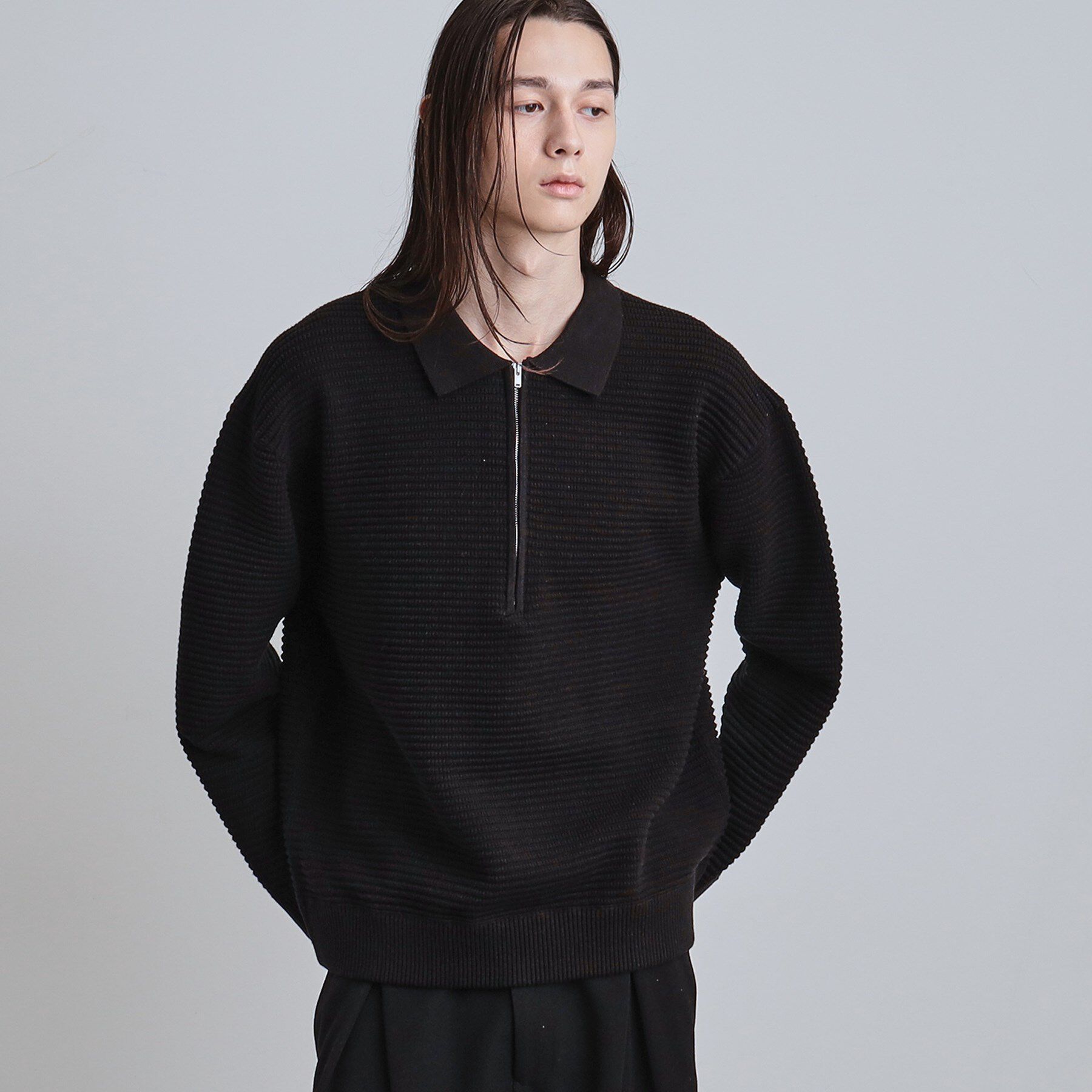 tk.TAKEO KIKUCHI「ハーフジップニットポロシャツ」|ニット・セーター|