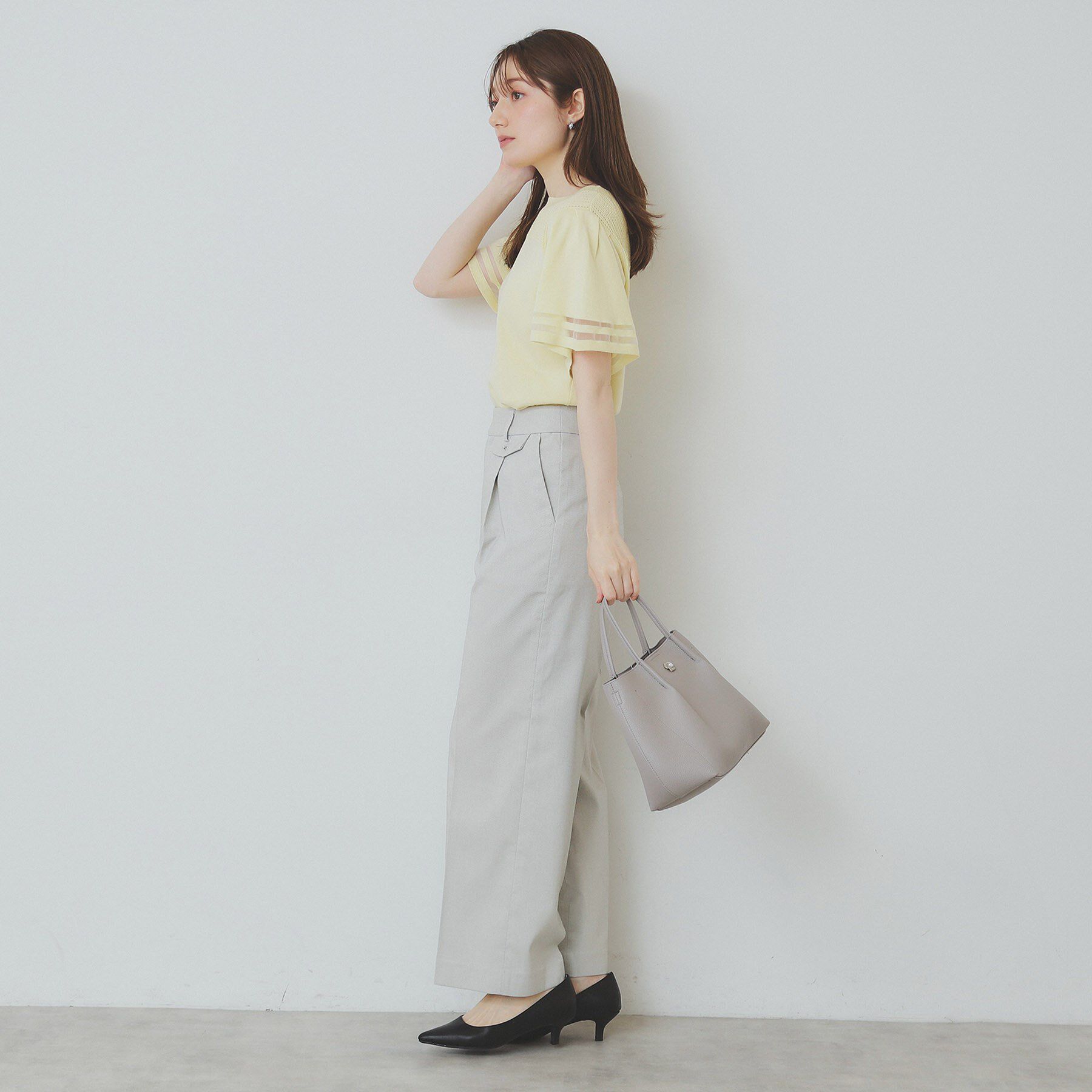 index「フレアスリーブニット/オーガニックコットン混【UV/洗濯機洗い可】」|ニット・セーター|