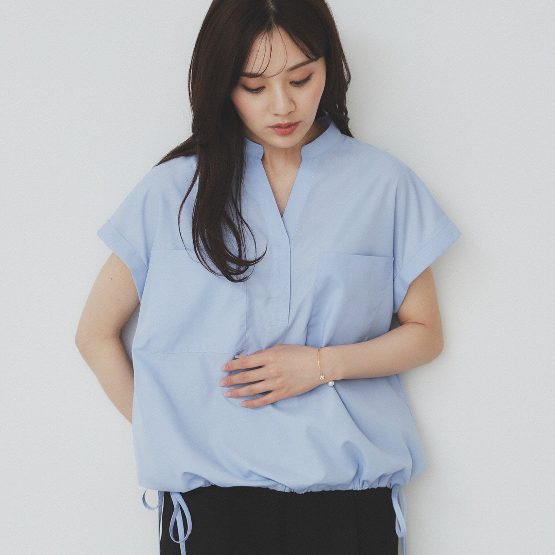 index「ダブルポケットスキッパーシャツ【洗濯機洗い可/イージーアイロン】」|シャツ・ブラウス|ブルー(891)