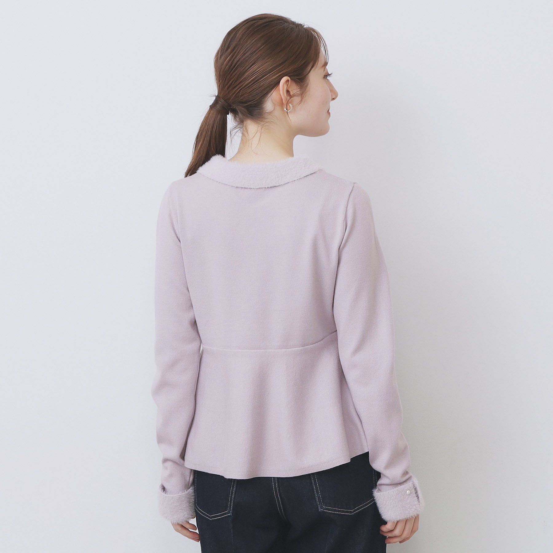 index「フェザードッキングペプラムニット【洗濯機OK】」|ニット・セーター|