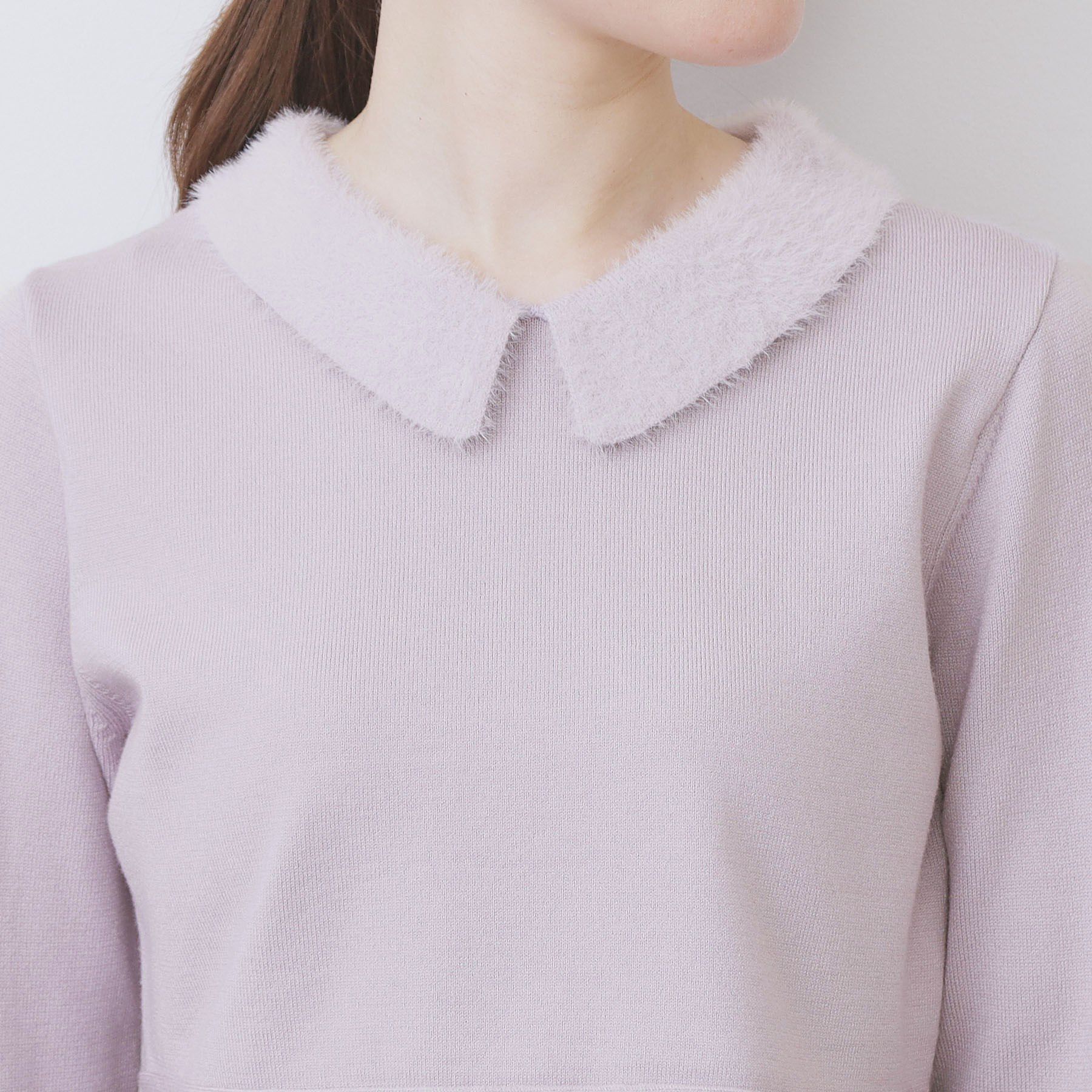 index「フェザードッキングペプラムニット【洗濯機OK】」|ニット・セーター|