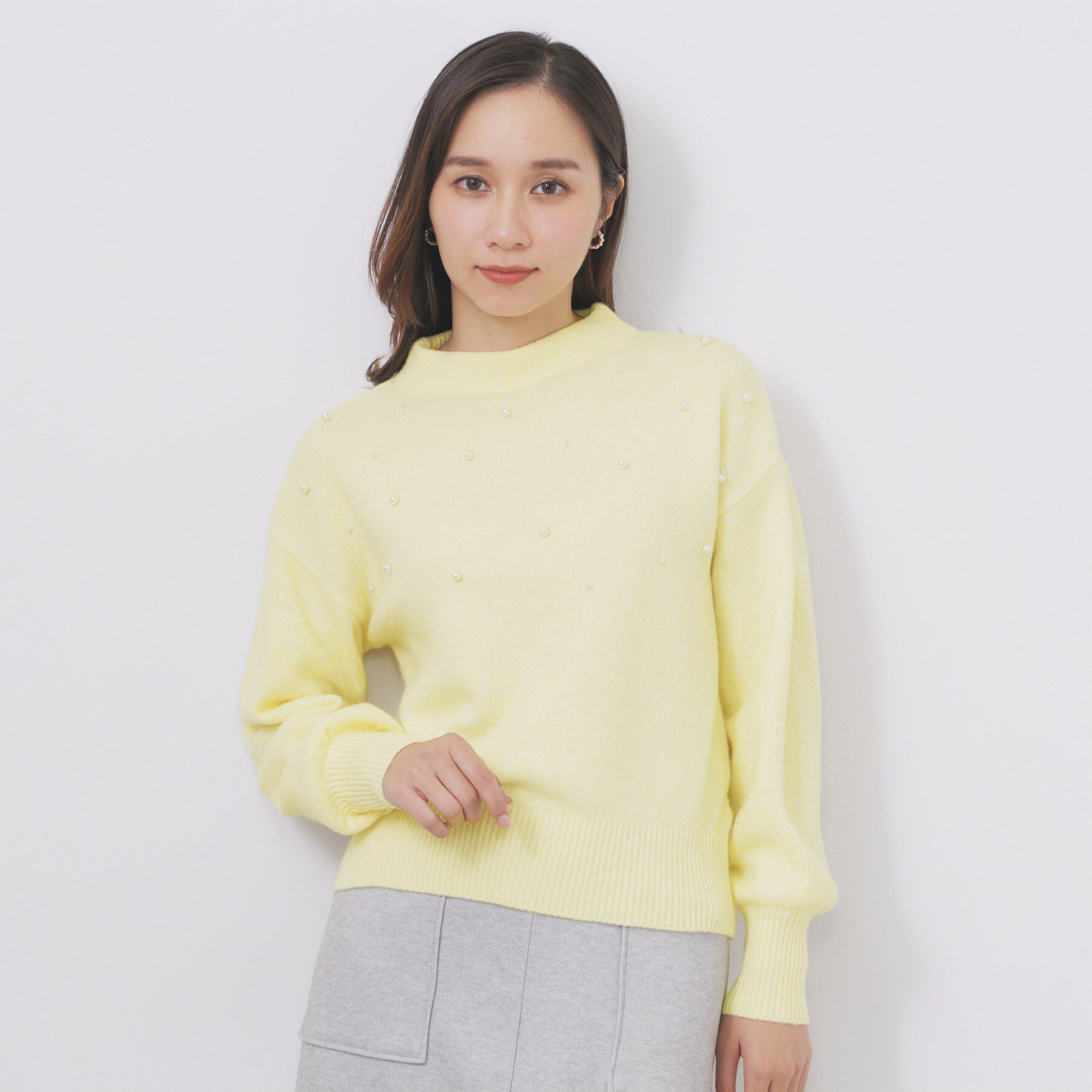 index「フェイクパールふわふわニット【洗濯機OK】」|ニット・セーター|